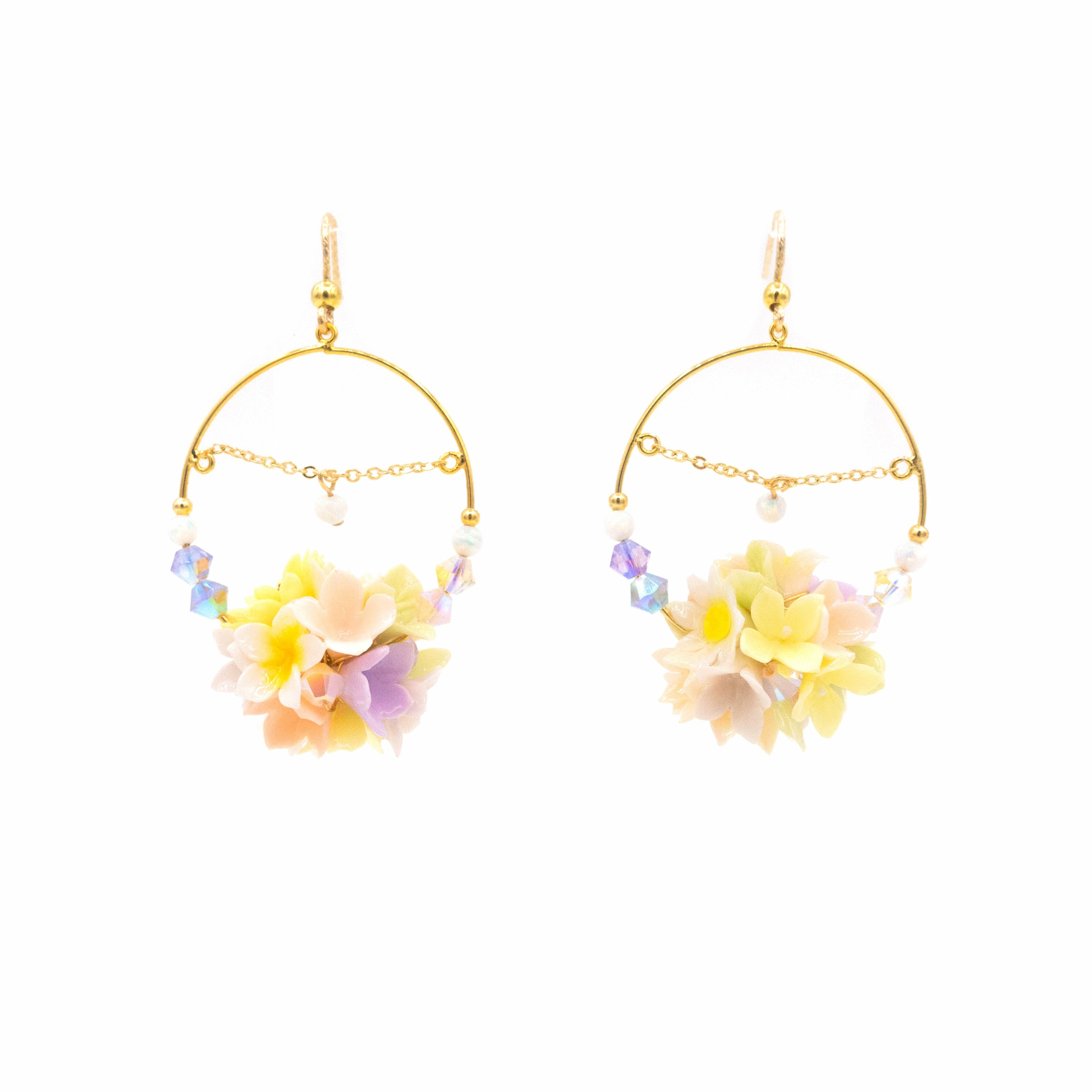 Sunshower Gold-plated 925 Silver Bouquet Earrings