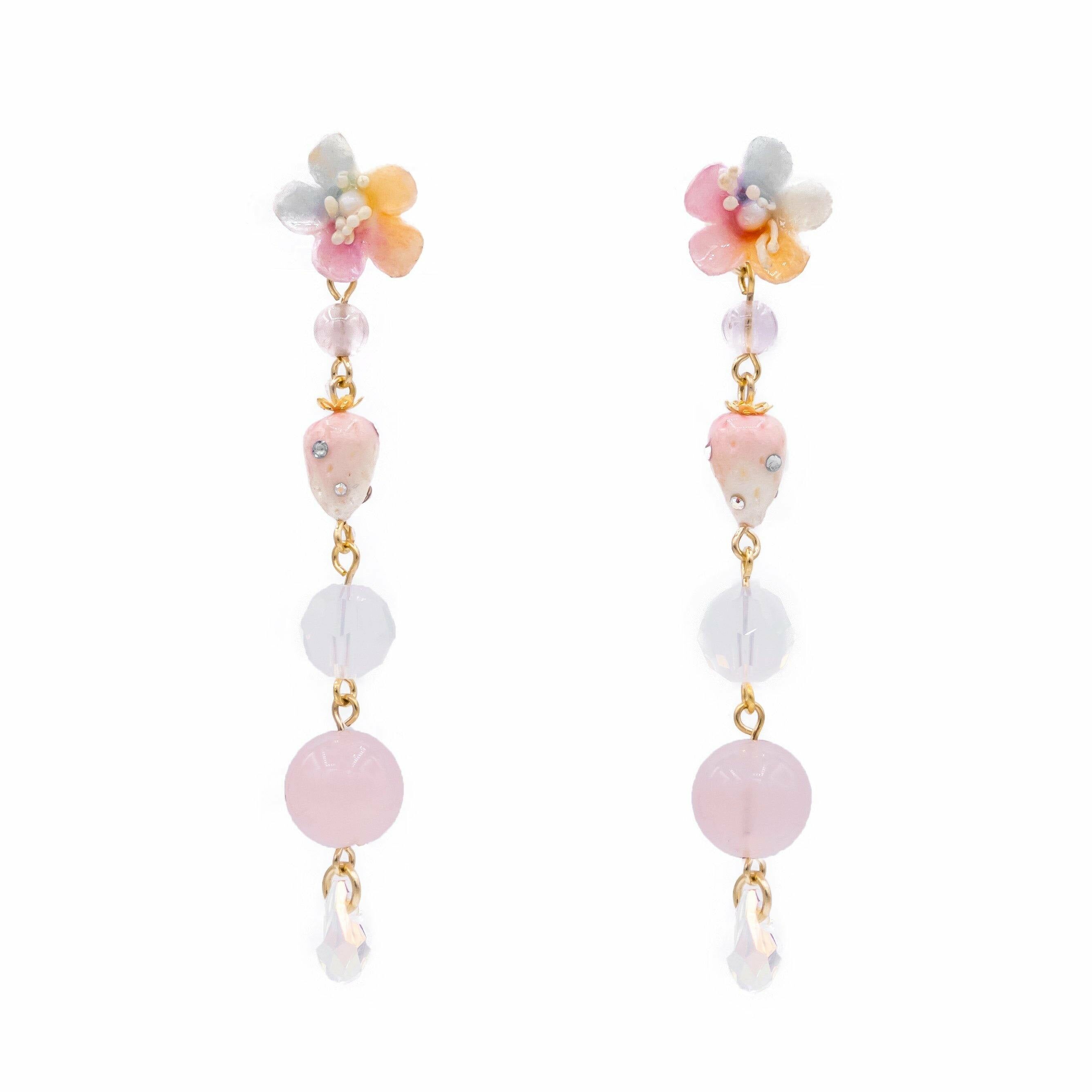 Cotton Candy 2-way 14K Gold-plated 925 Silver Earrings