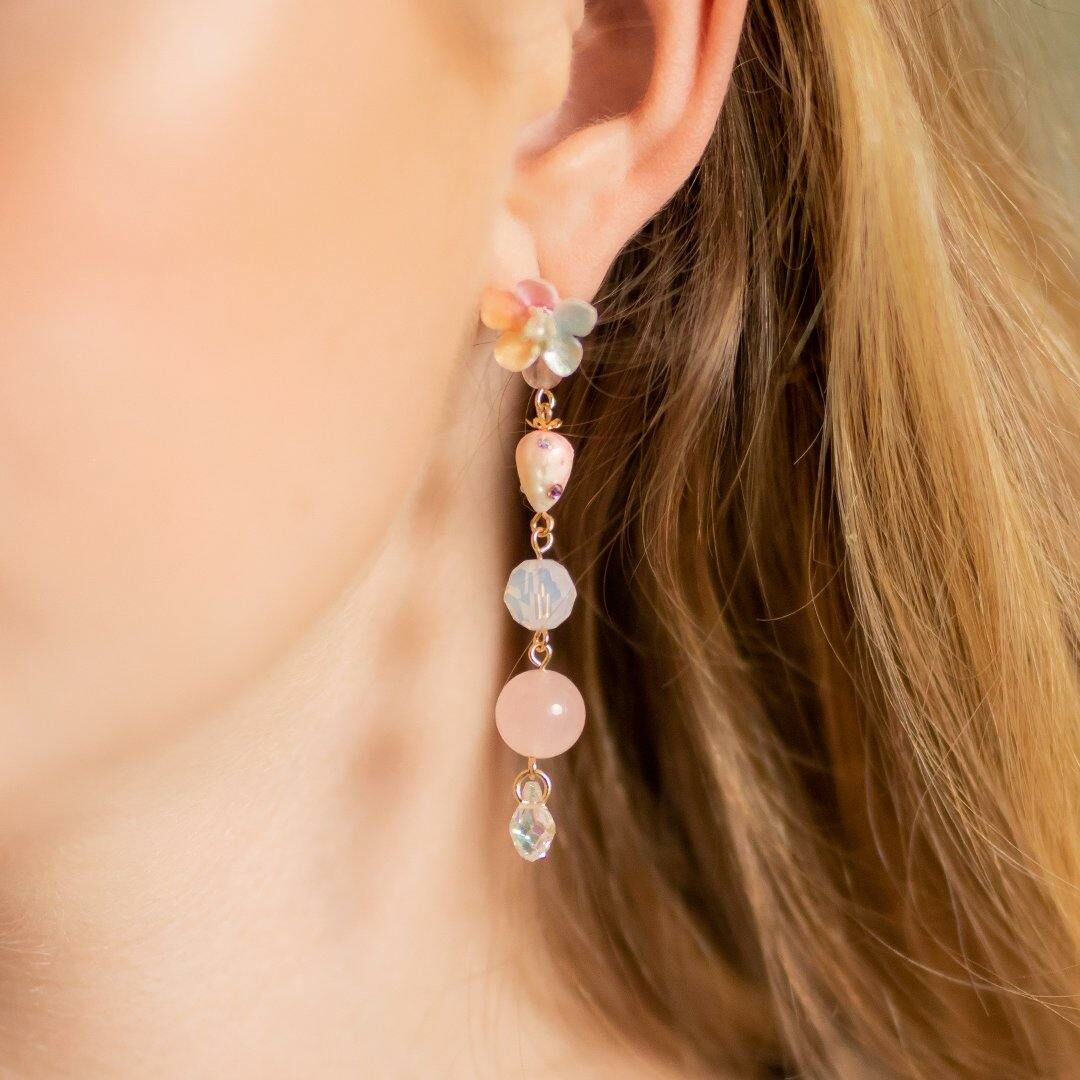 Cotton Candy 2-way 14K Gold-plated 925 Silver Earrings