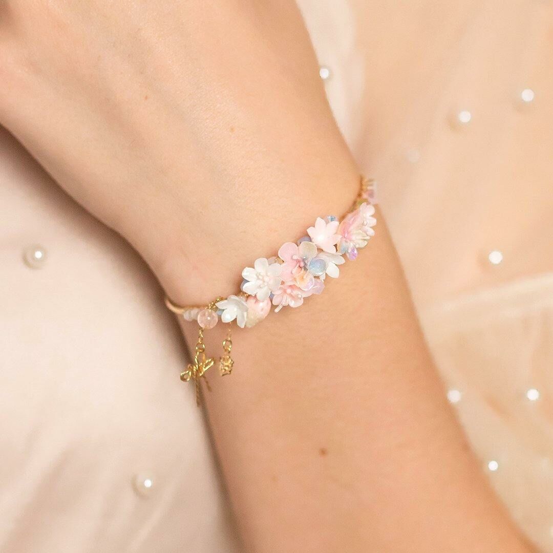 Aurora Starry Night Floral 14K Gold-plated Bangle