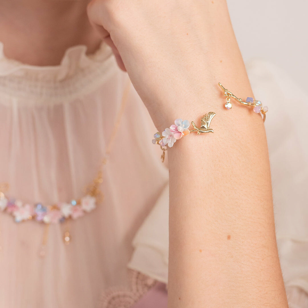 Snowy Orchard Branch 14K Gold-plated Bangle