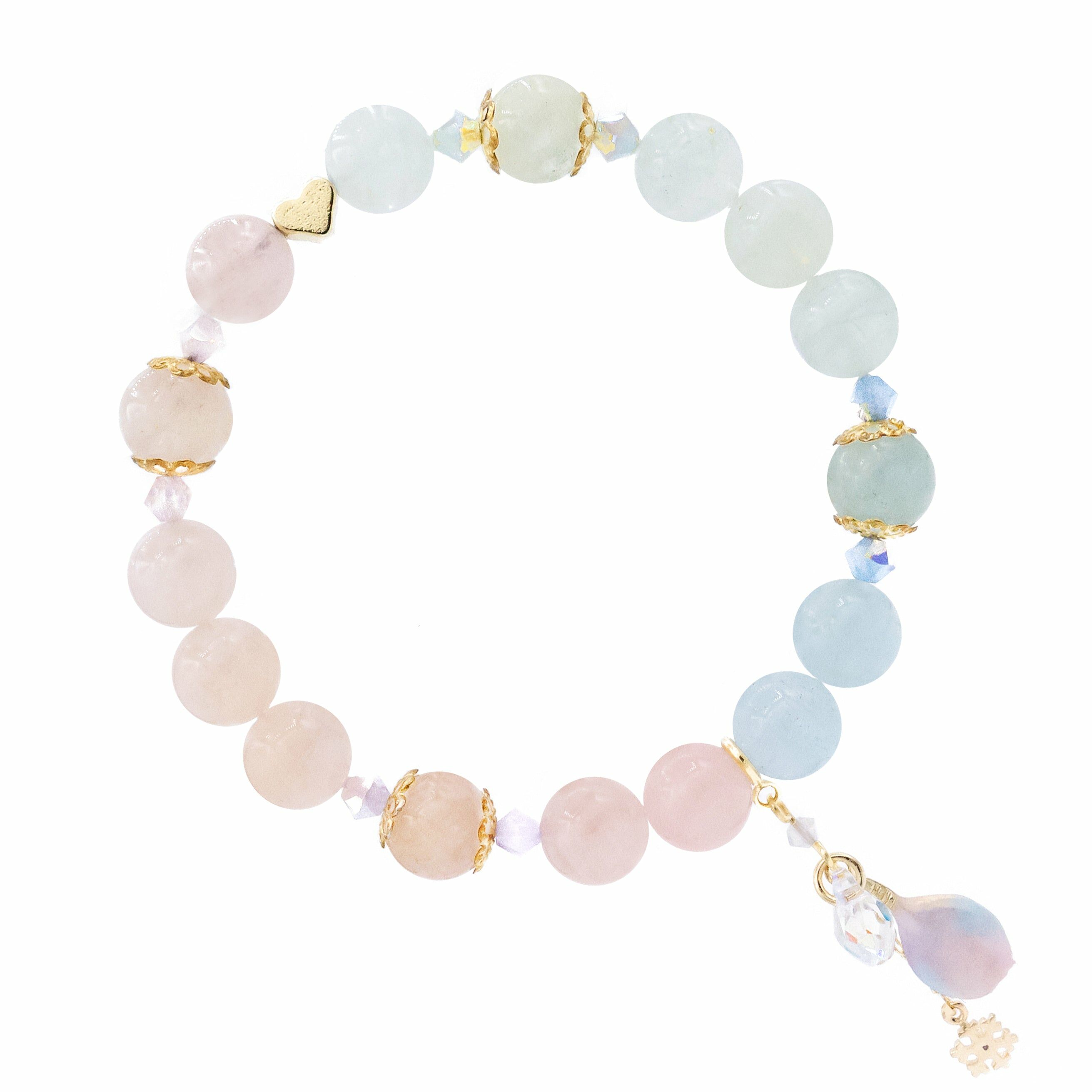 Starry Prayer Morganite Bracelet (with detachable petal pendant)