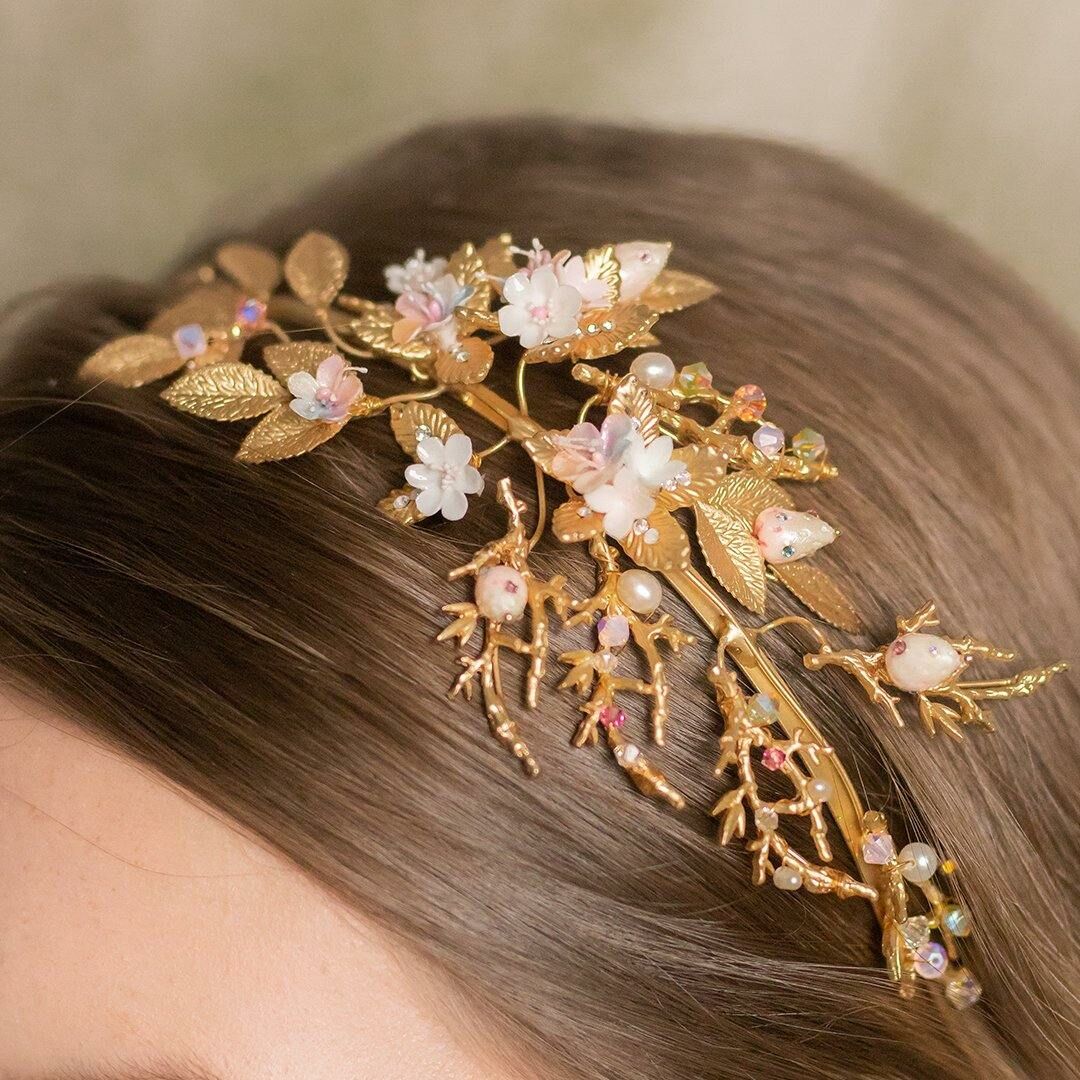 Aurora Nocturne CZ 14K Gold-plated Tiara