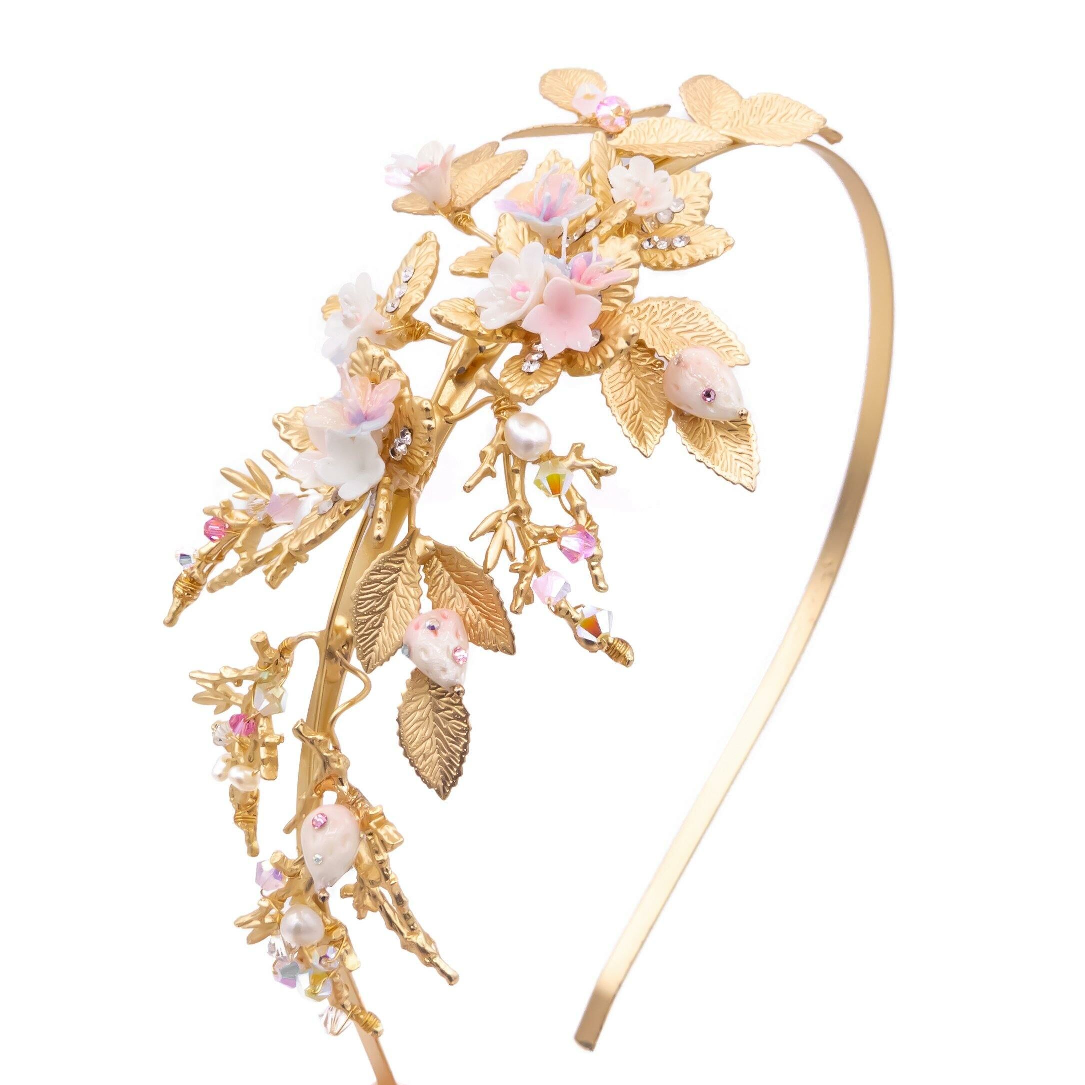 Aurora Nocturne CZ 14K Gold-plated Tiara