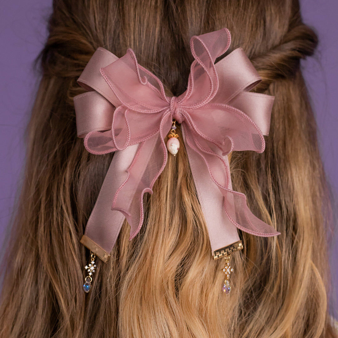 Winter's Gift Ribbon Hair Clips