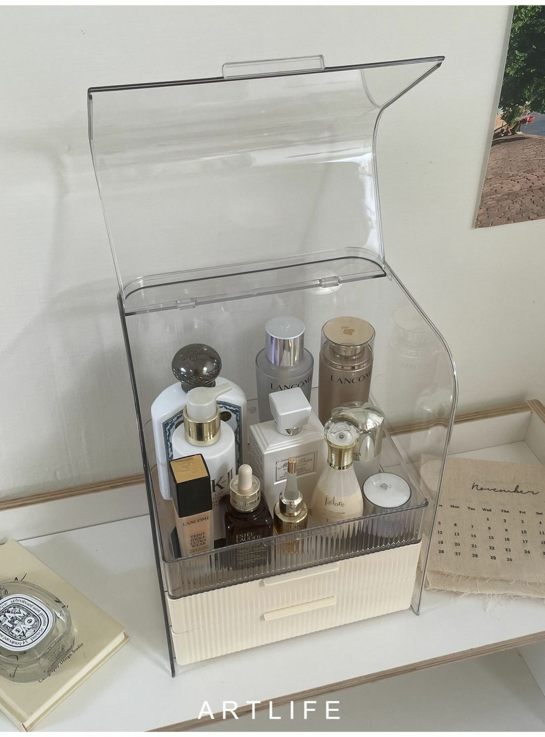 奶油系 化妝品收納盒