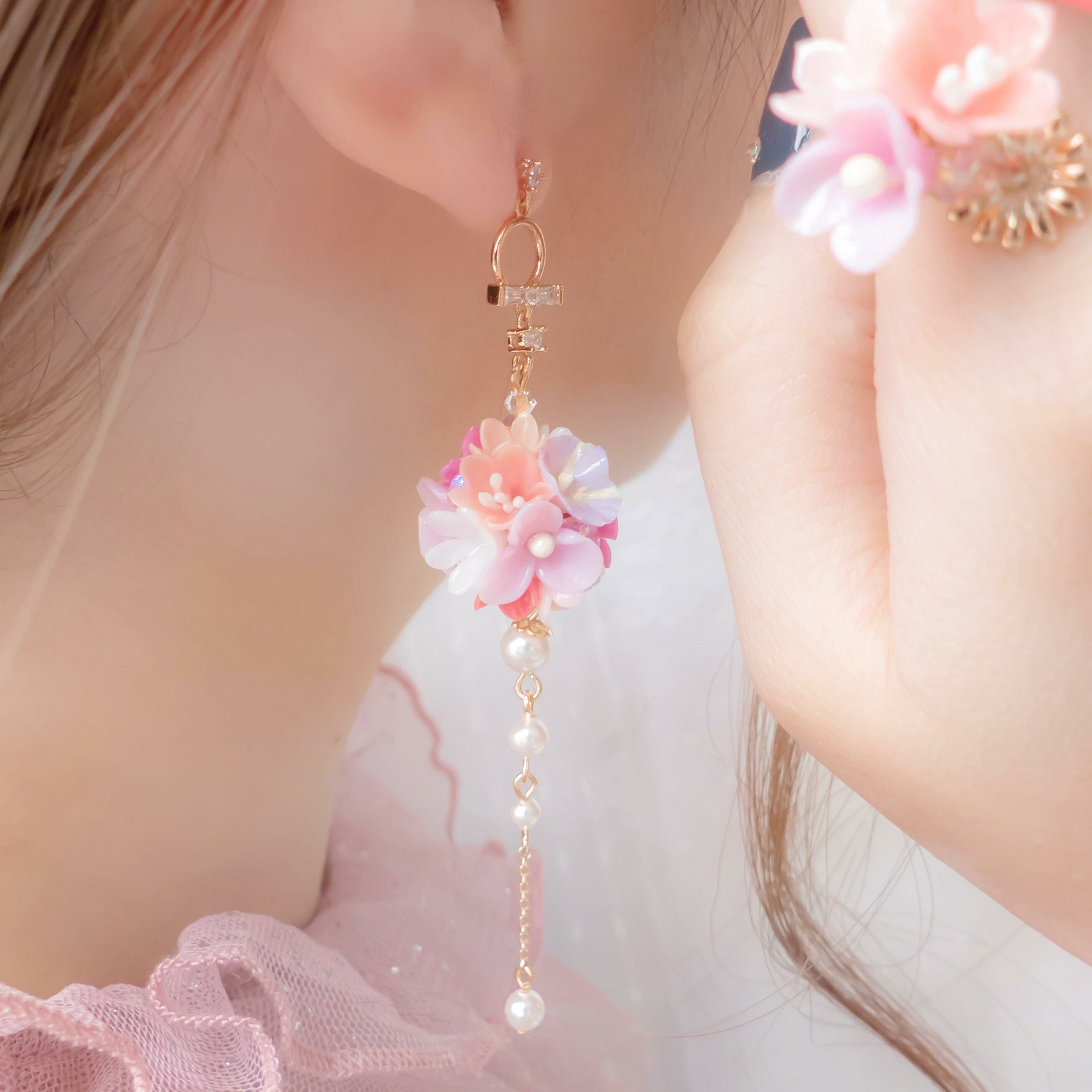 #4 ZODIAC Taurus Morning Glory 14K Gold-Plated 925 Silver Bouquet Earrings