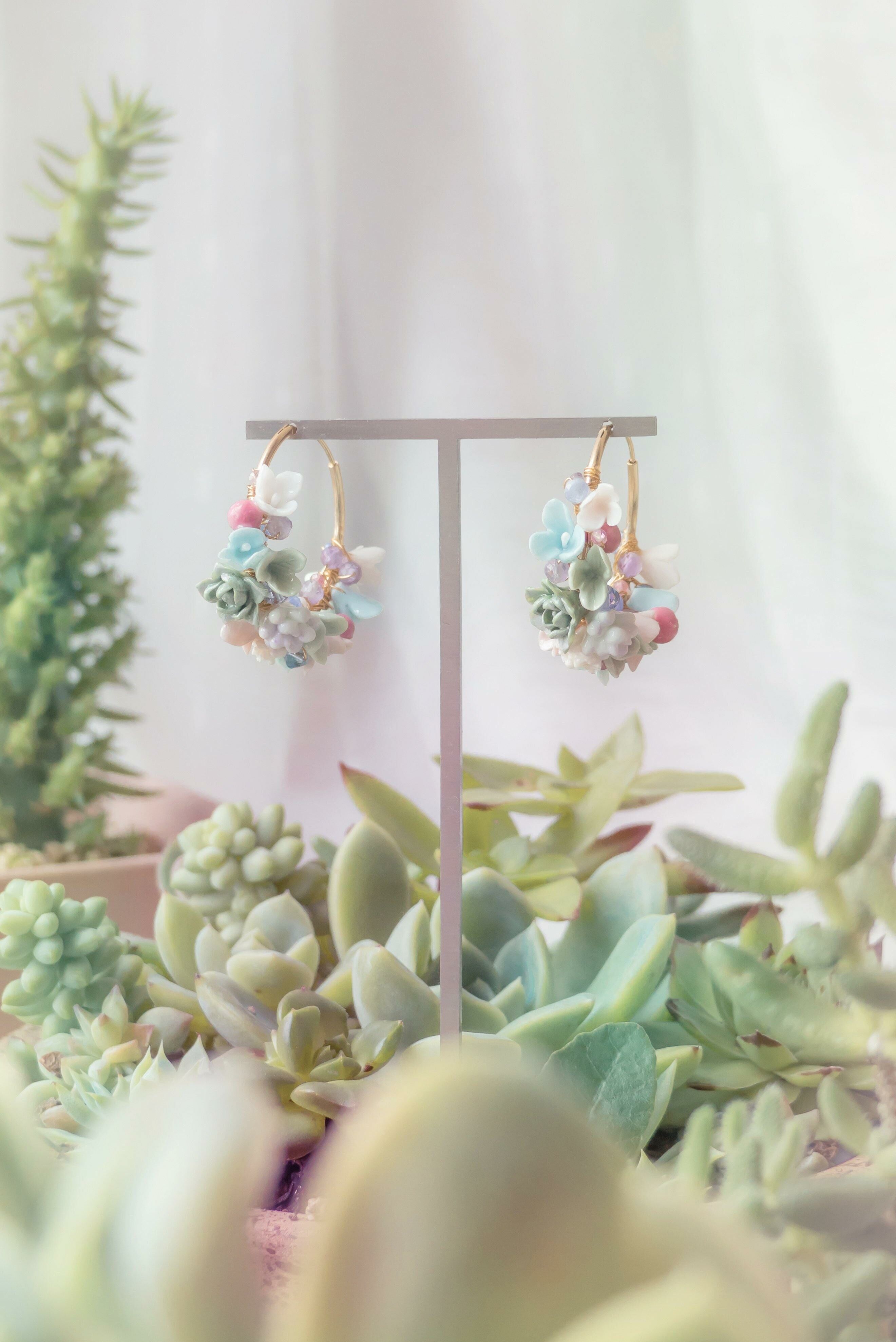 #5 ZODIAC Gemini Succulent Gold-plated 925 Silver Ear Hoop