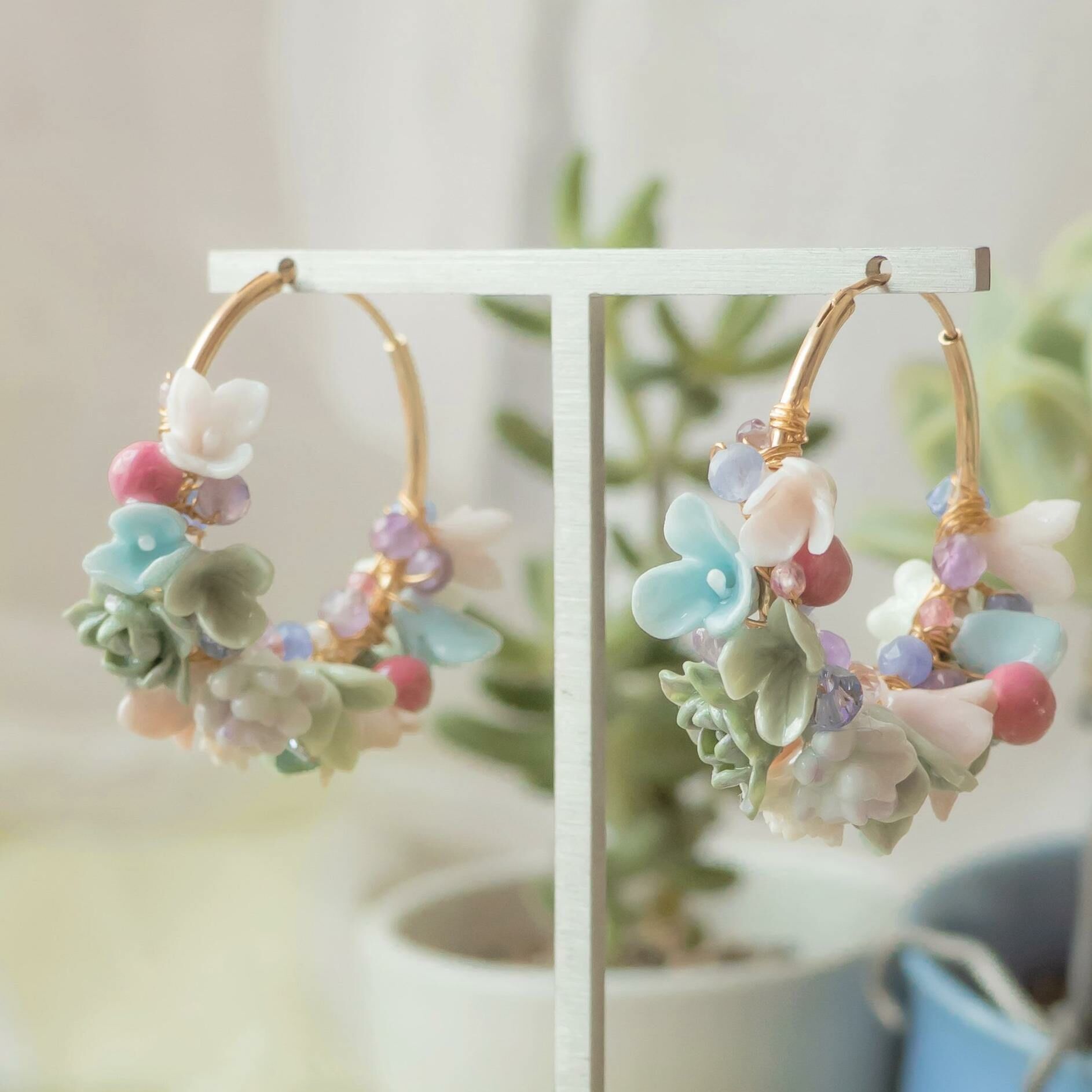 #5 ZODIAC Gemini Succulent Gold-plated 925 Silver Ear Hoop