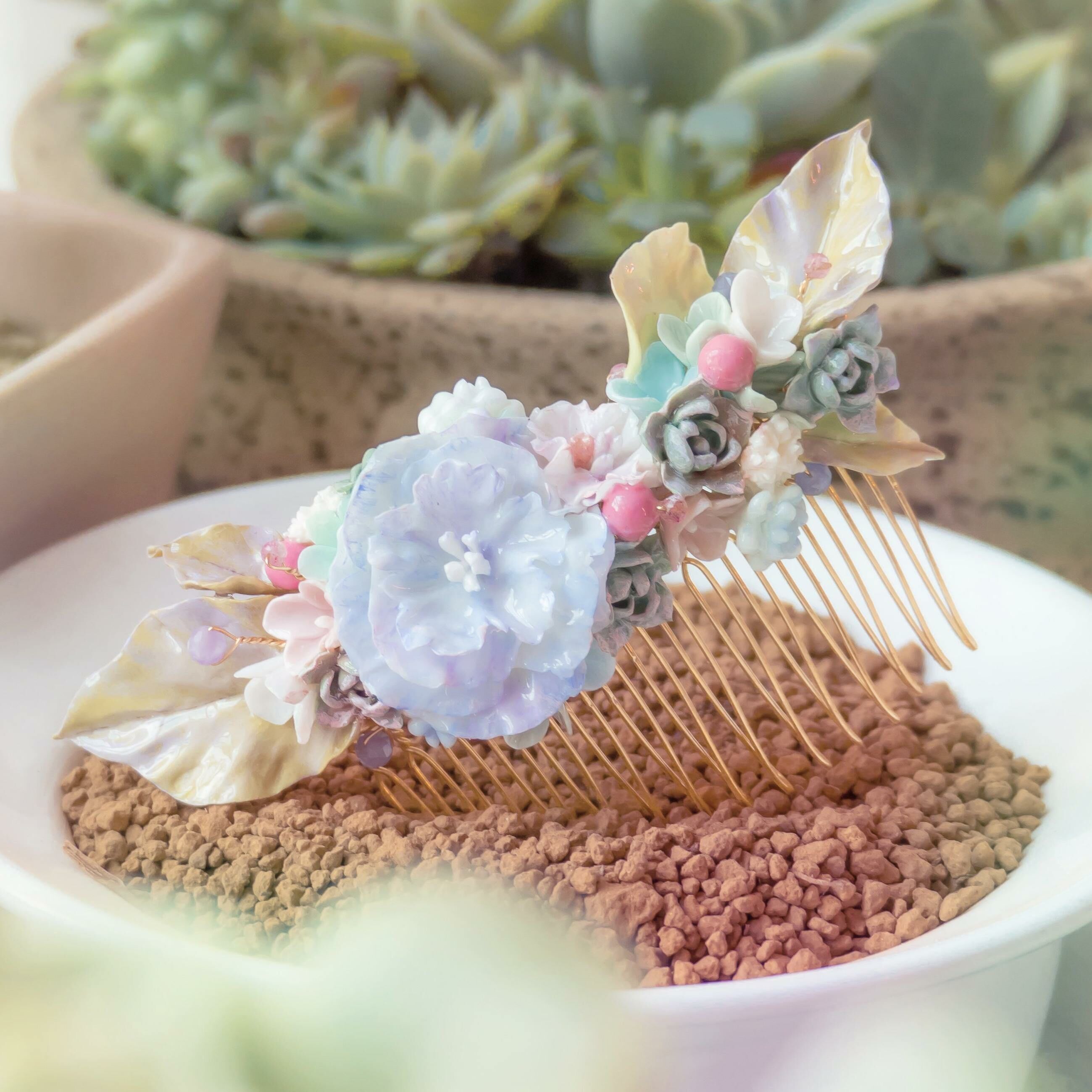 #5 ZODIAC Gemini Succulent Garden Hair Comb
