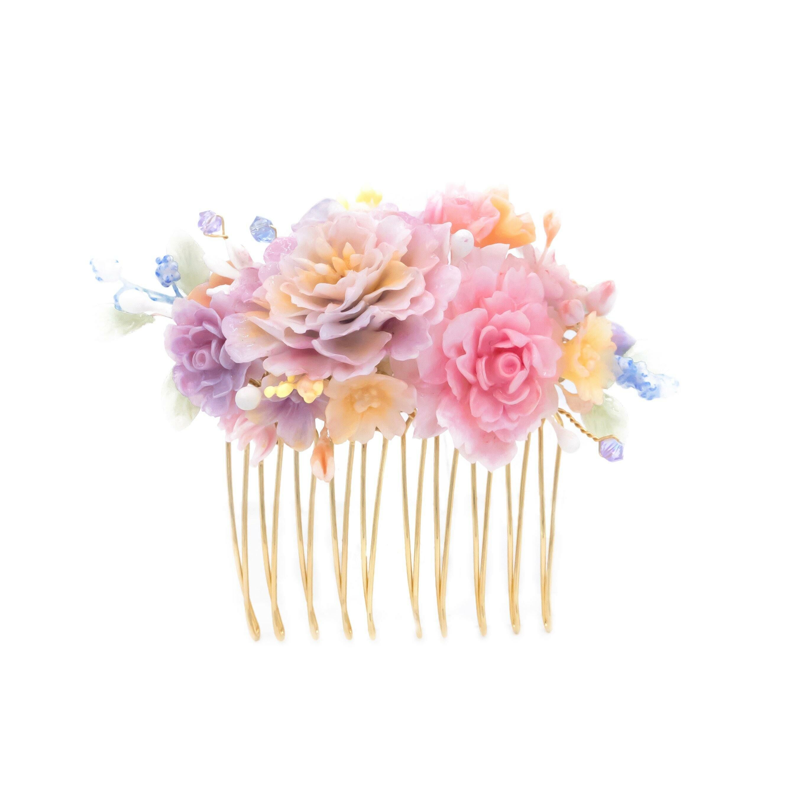 Allusion Gold-plated Floral Hair Comb