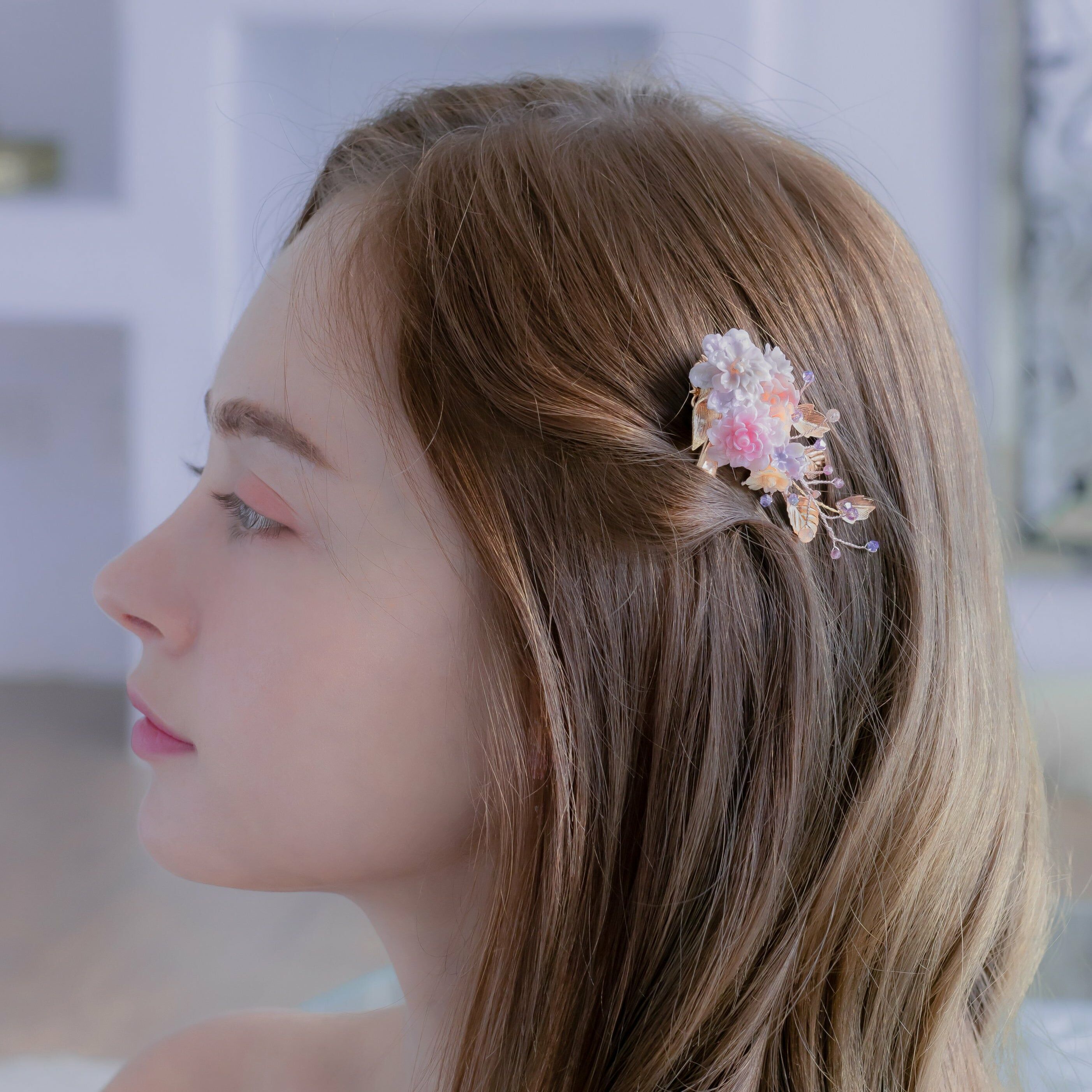 Lucid Dream Camellia Gold-plated Floal Hair Clip