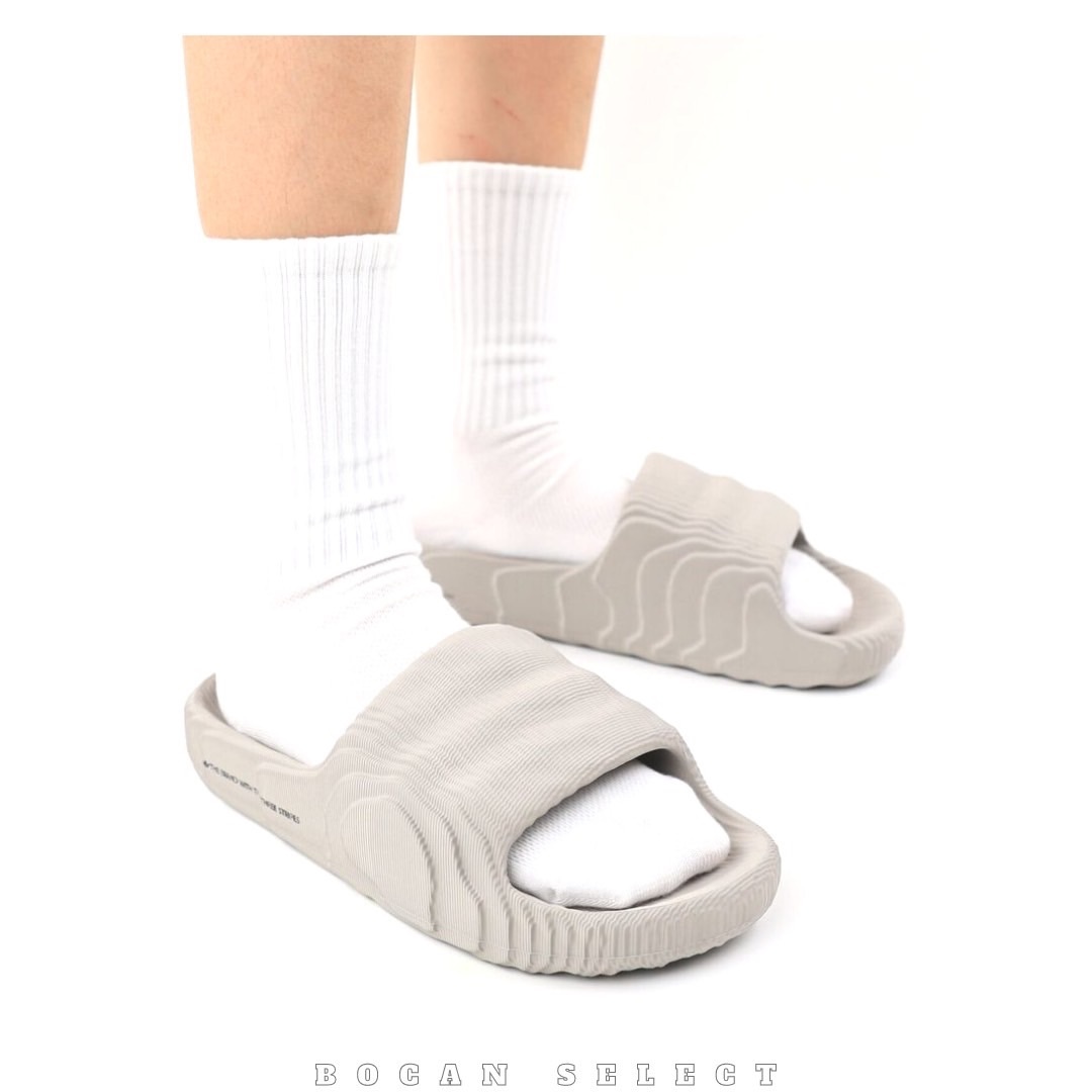 ADIDAS ADILETTE 拖鞋 防水 立體 奶茶灰