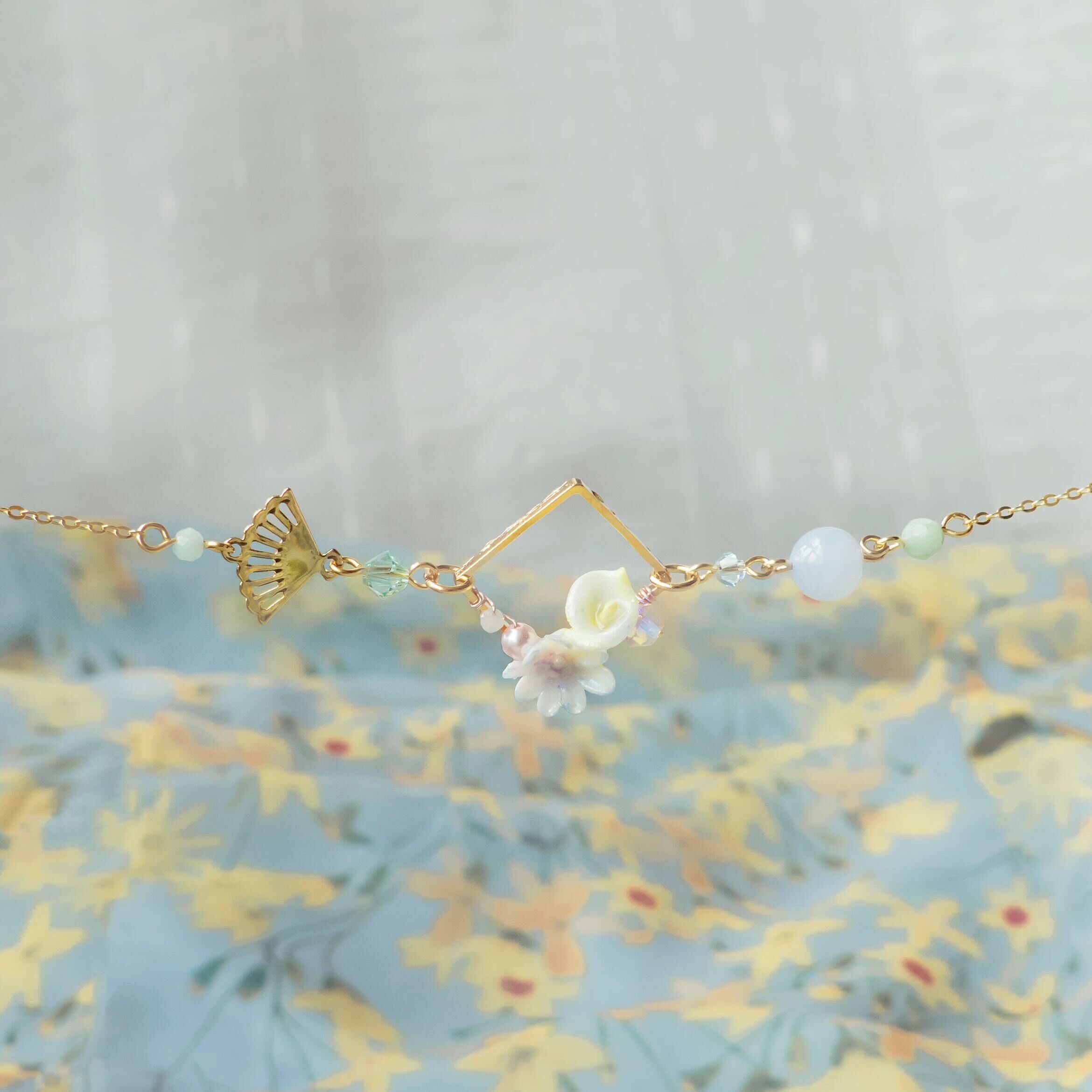 #7 ZODIAC Leo Breeze Calla Lily 14K-gold plated 925 Silver Bracelet