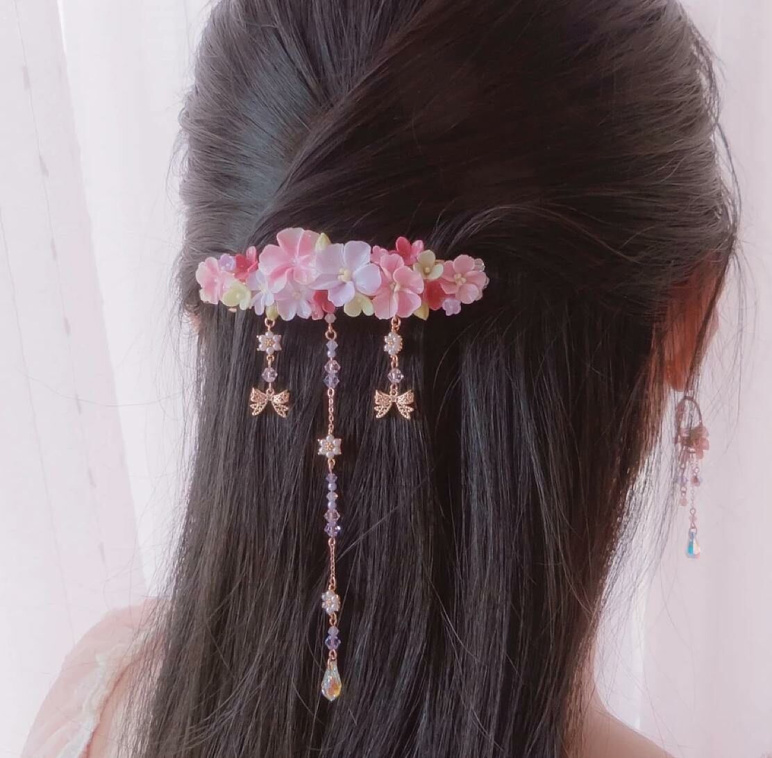 #8 ZODIAC Virgo Violet bower Rosegold-plated Carrie Clip