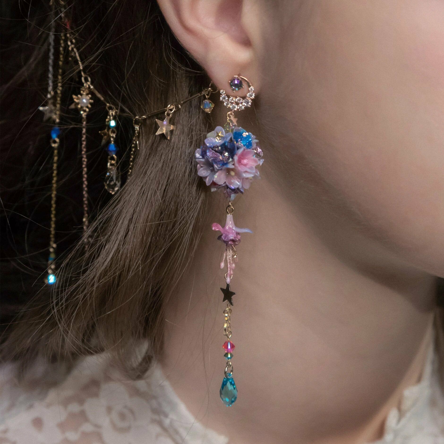 Medinilla Gold-plated 925 Silver Bouquet Earrings