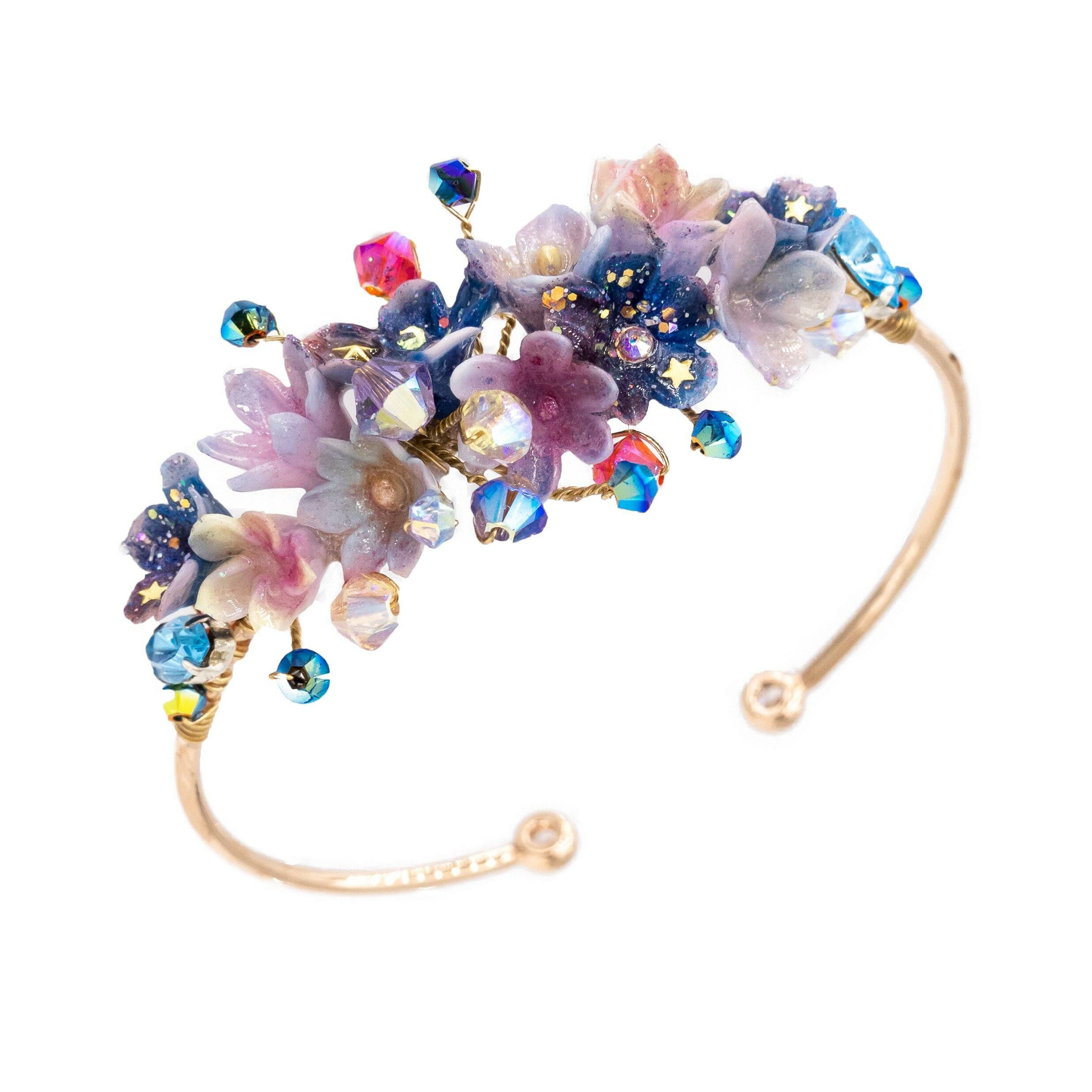 Before Dawn Floral 14K-Gold plated Bangle