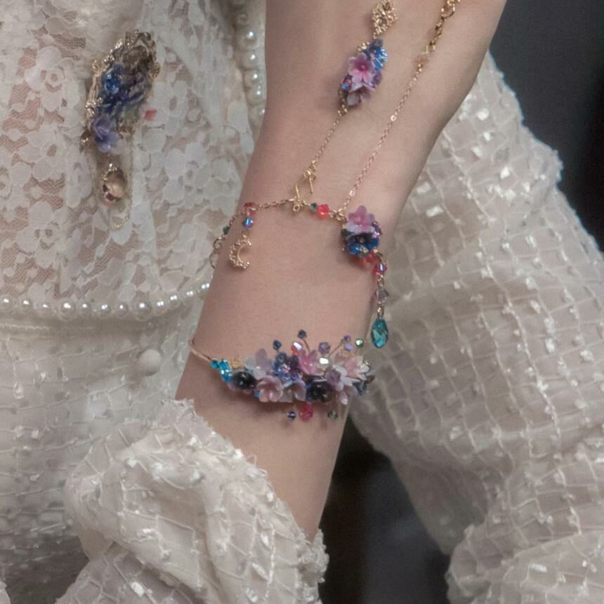 Before Dawn Floral 14K-Gold plated Bangle