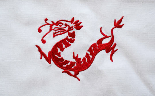 ZEST OF ASIA icon hong kong tea towel - red dragon
