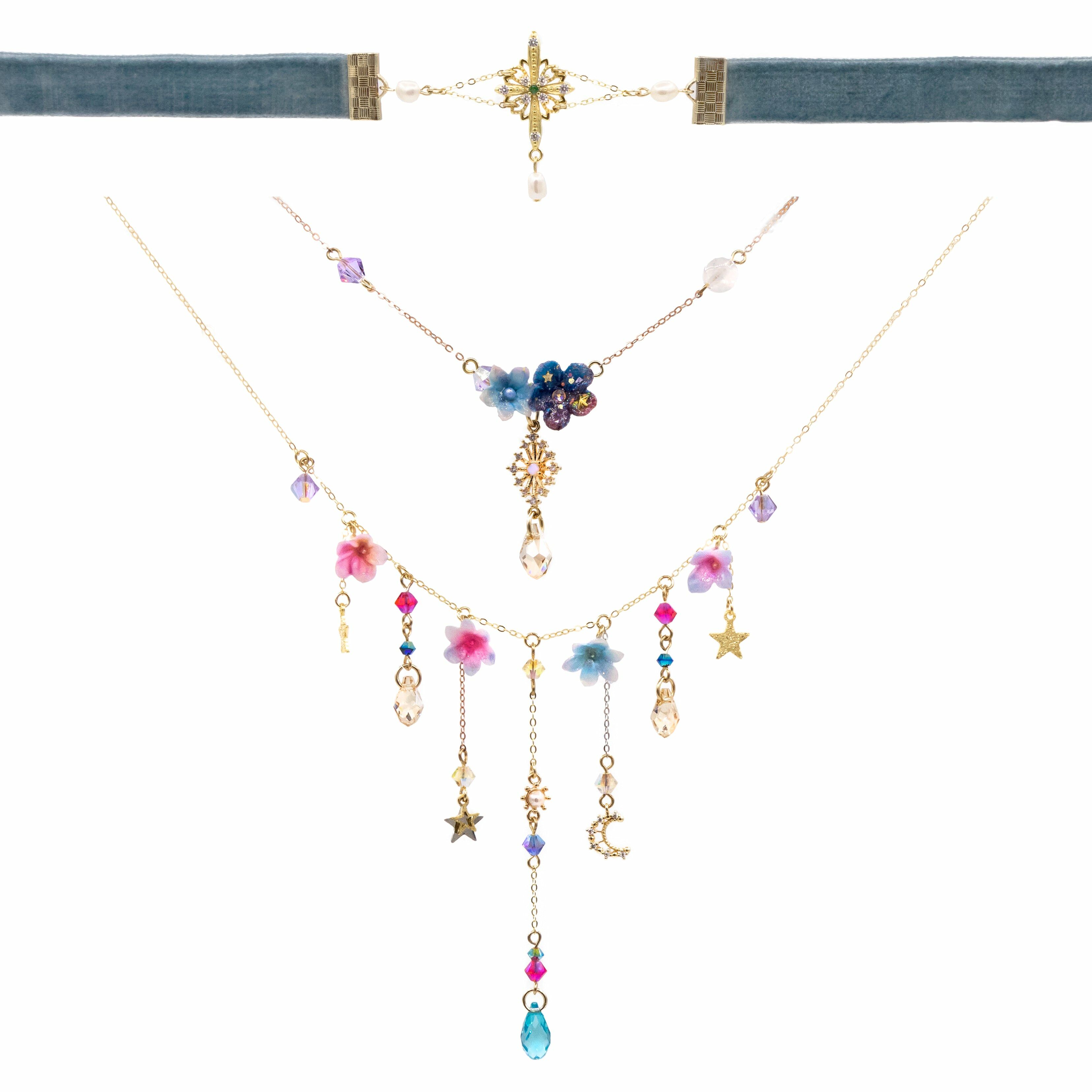 Luna Trio Gold-Plated 925 Silver Necklace Set