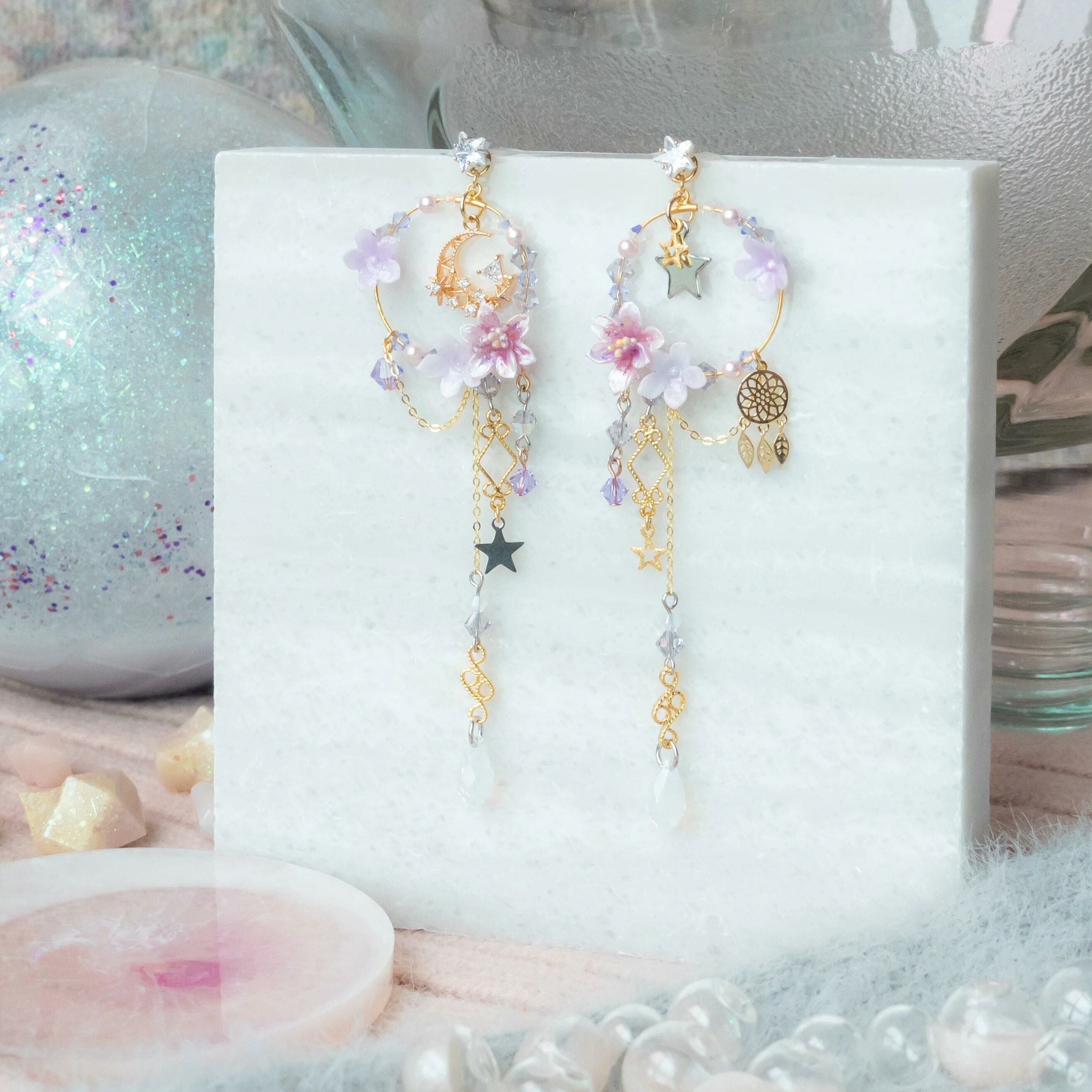 #12 ZODIAC Capricorn Lily by the windows 14K Gold-plated 925 Silver Earrings