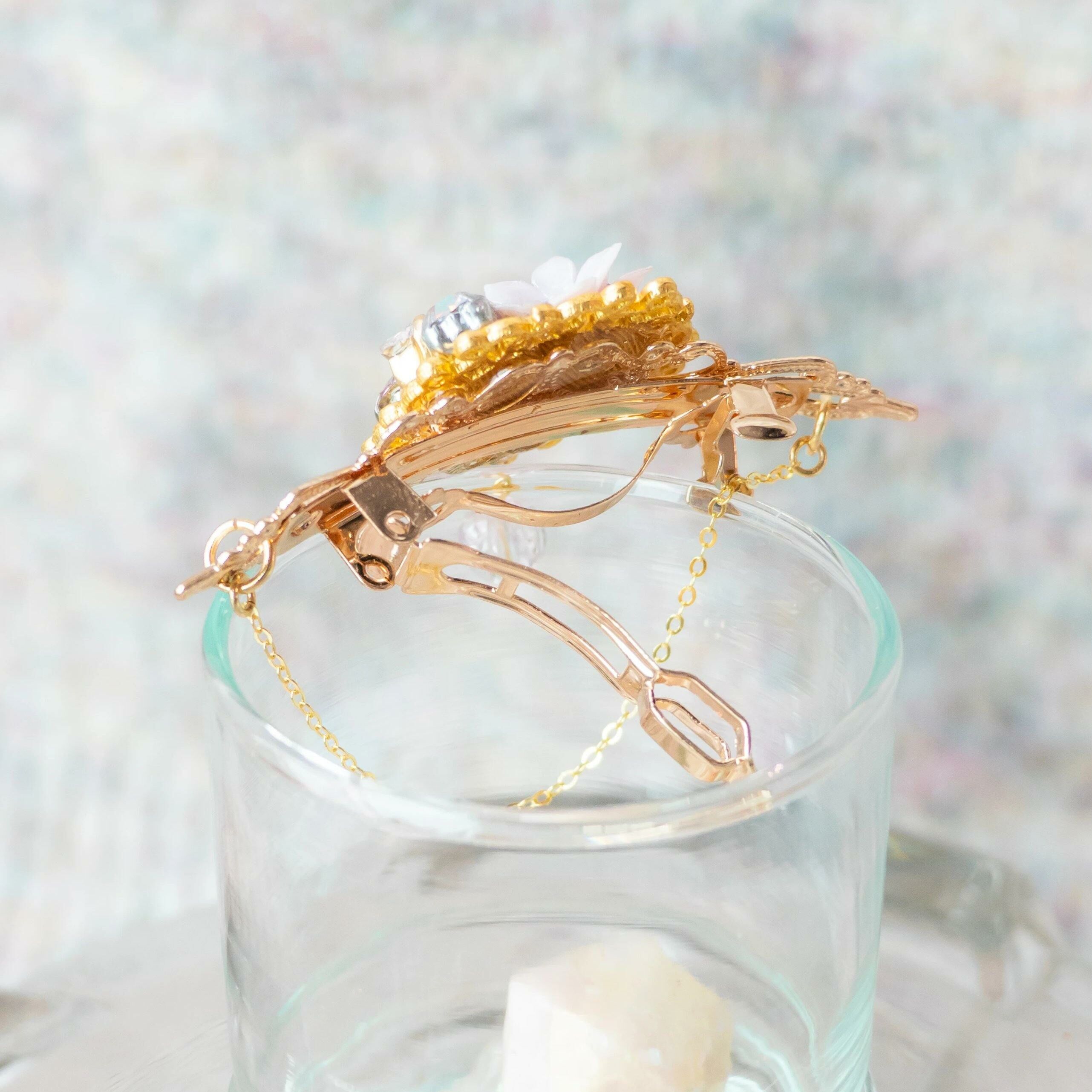 #12 ZODIAC Capricorn Medal of Lily 14K Gold-plated Carrie Hair Clip