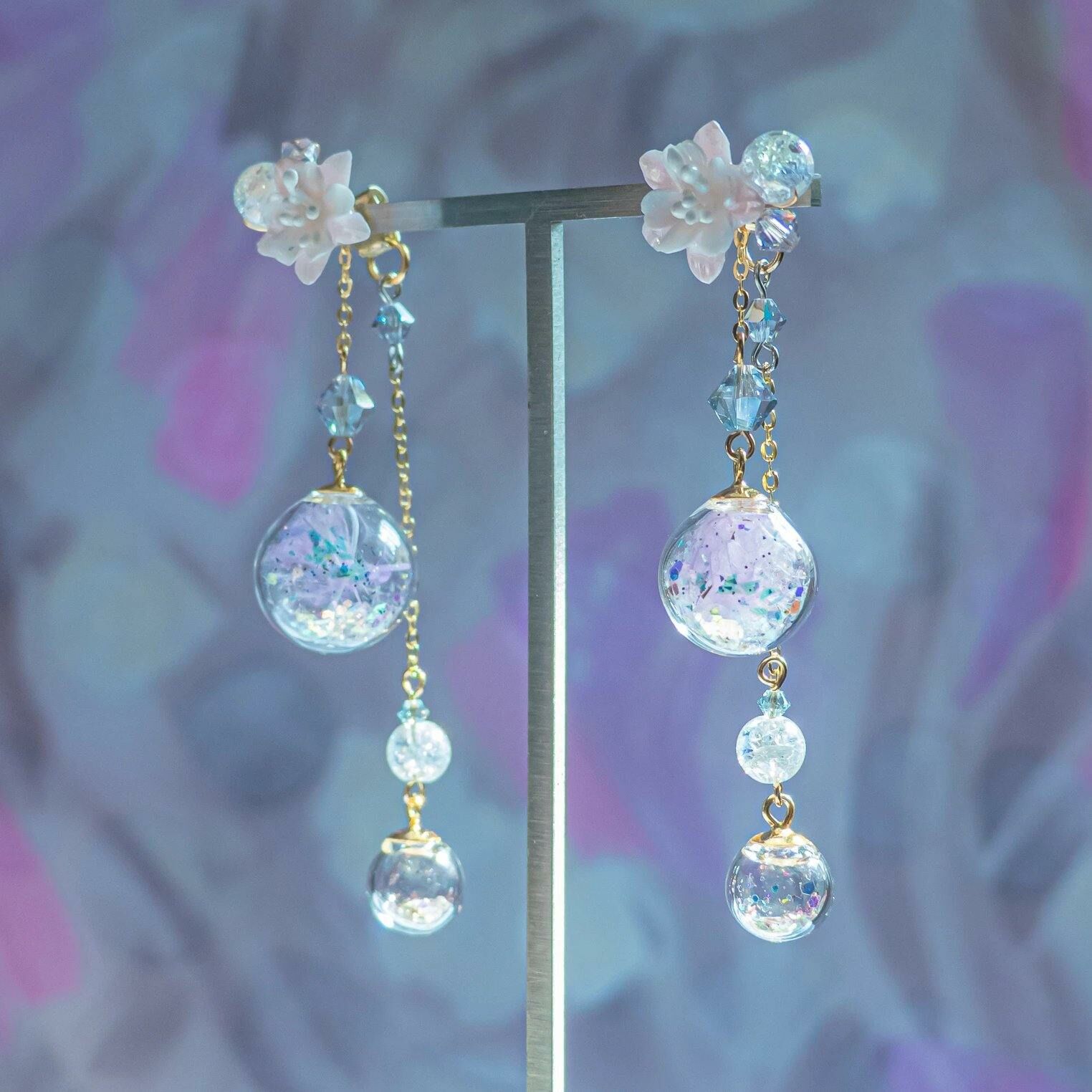 #13 ZODIAC 4-way Cygnus Fledgling 14K Gold-plated 925 Silver  Earrings (with Detahable Dangle)