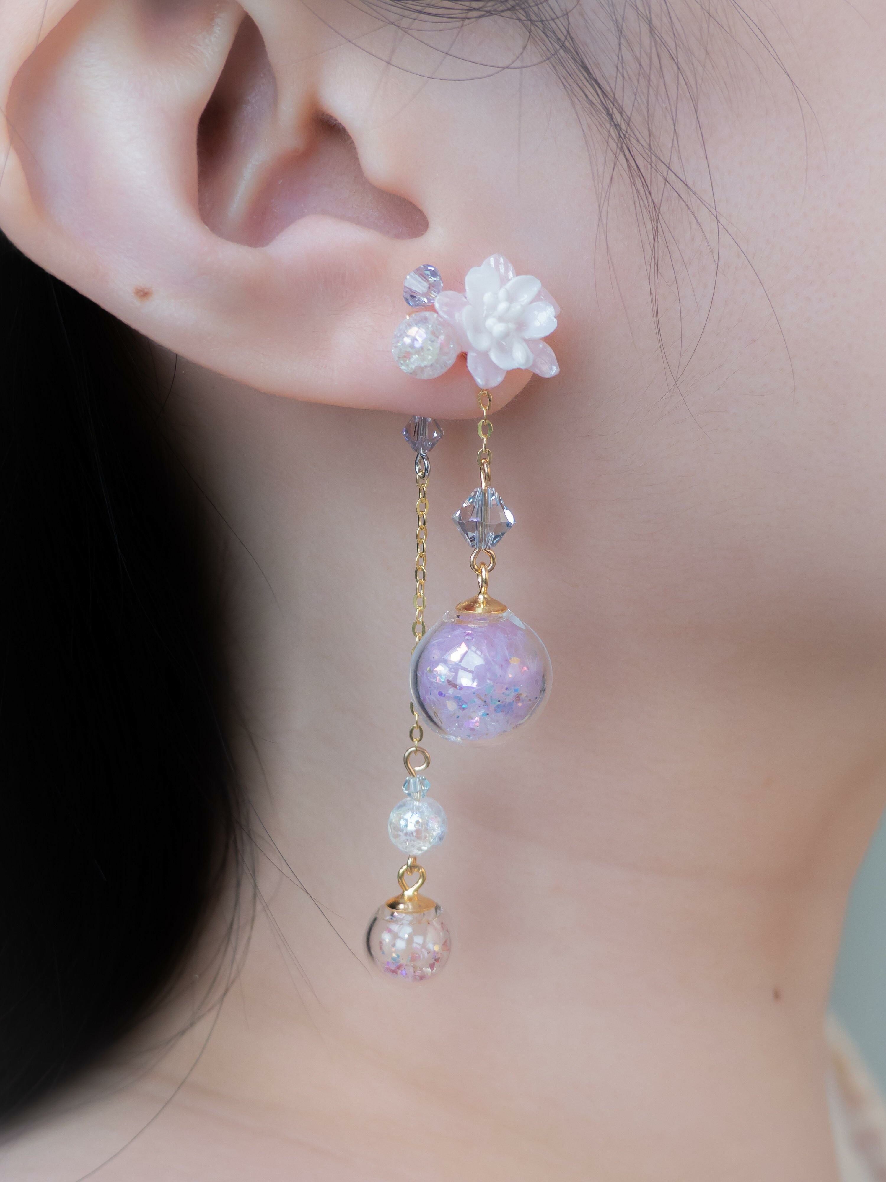 #13 ZODIAC 4-way Cygnus Fledgling 14K Gold-plated 925 Silver  Earrings (with Detahable Dangle)