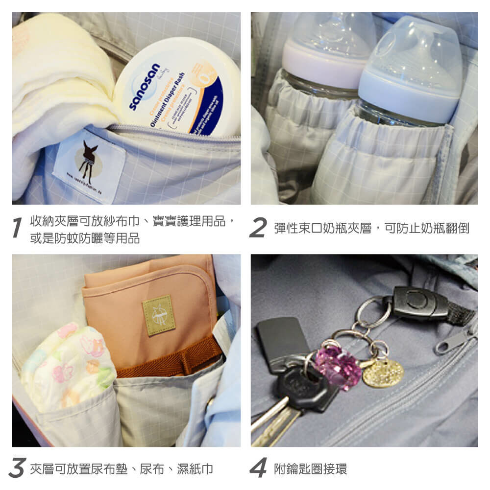 德國媽媽包No.1品牌，LASSIG讓媽媽包不只是媽媽包，兼時尚與功能性，皮質簡約，肩背後背一秒變換，大開口大容量多隔層，外出育兒神隊友，網紅媽咪推薦