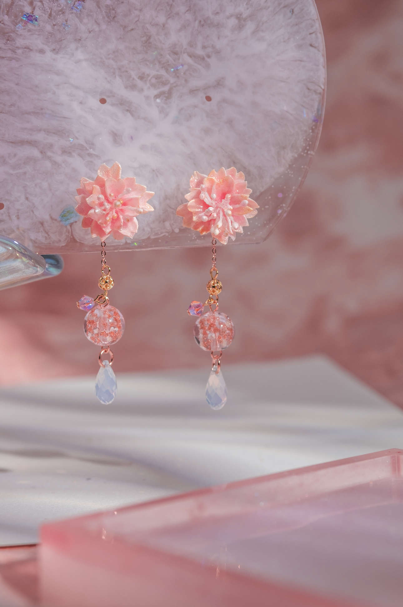 Origin 2-ways Yae Sakura  14K Gold-plated 925 Silver Earrings