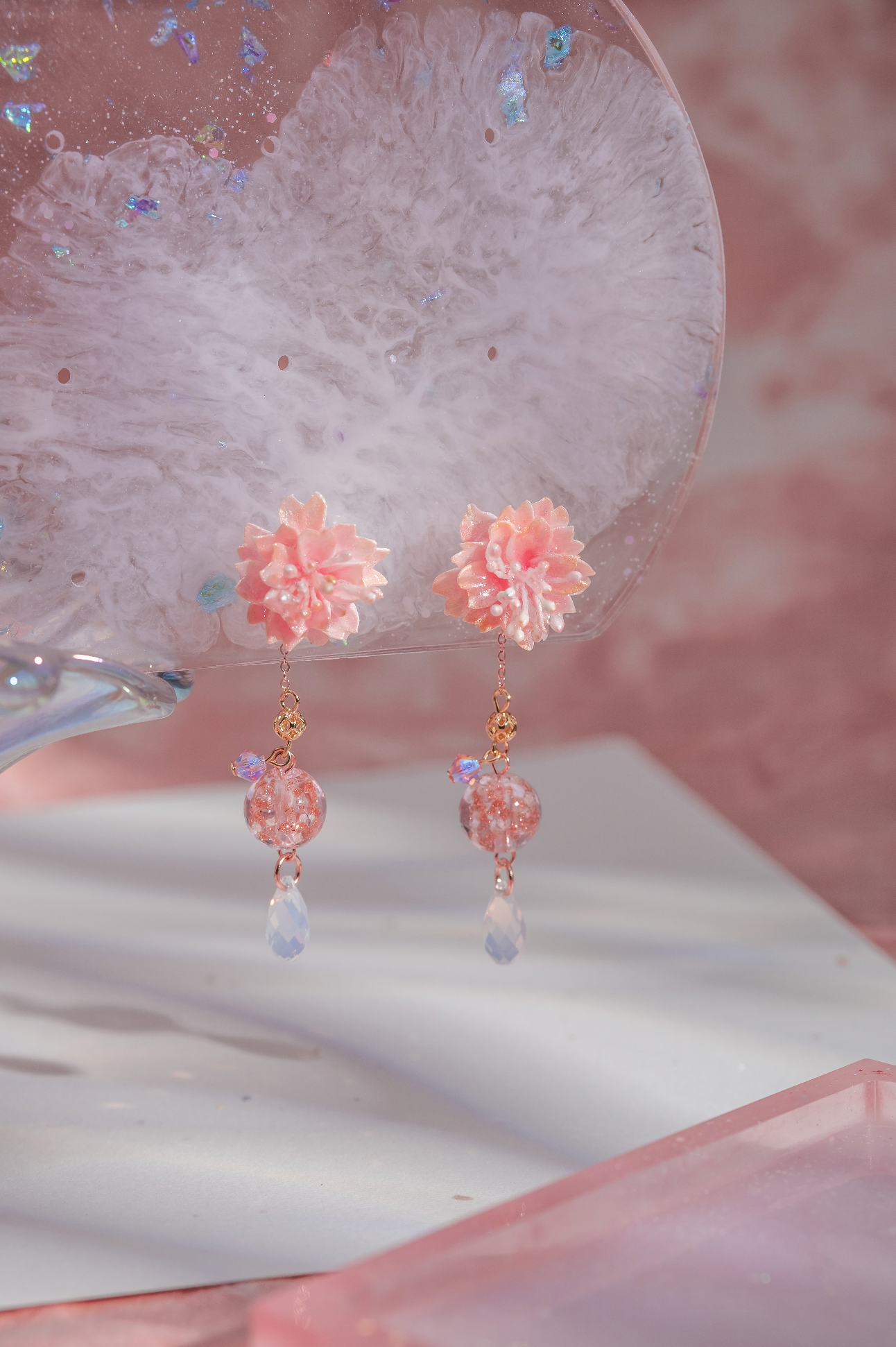 Origin 2-ways Yae Sakura  14K Gold-plated 925 Silver Earrings