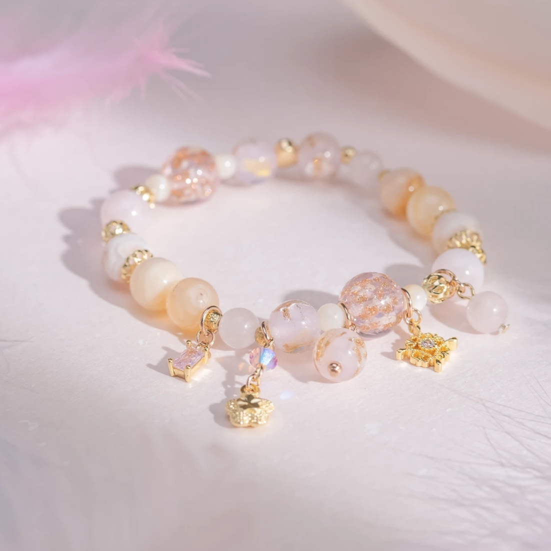 Womb of time Blossoms Agate Quartz Bracelet