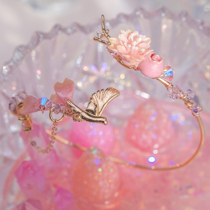 Sakura contrail Rose-gold plated Bangle