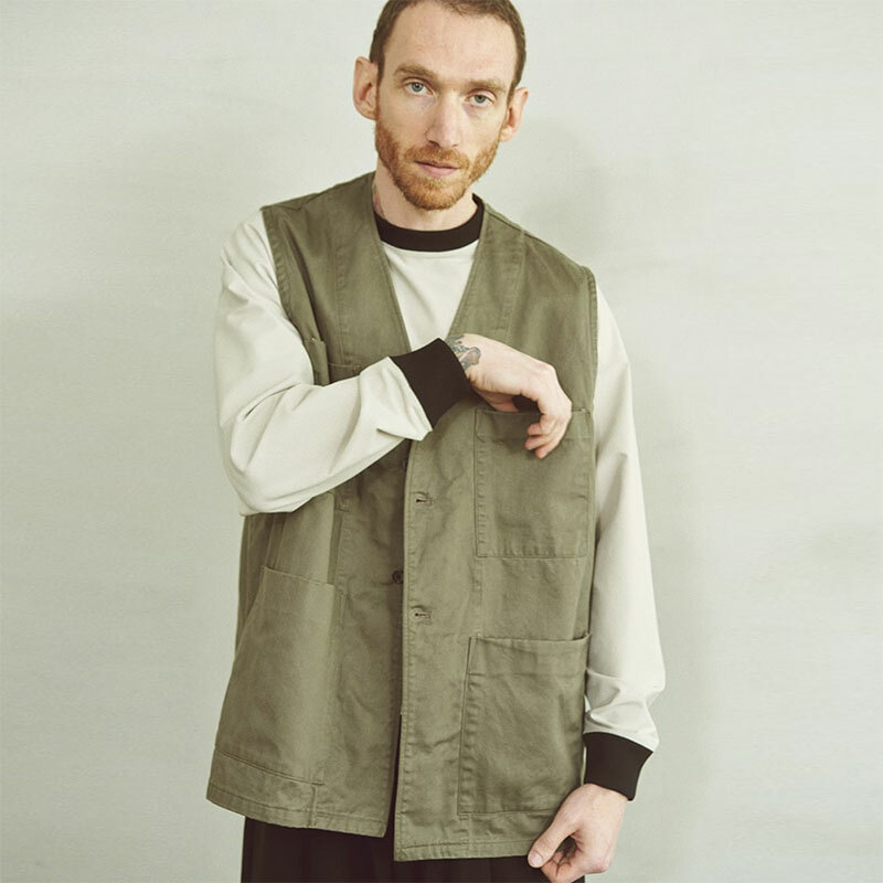 Manual Alphabet Twill Fatigue Vest Army Brown