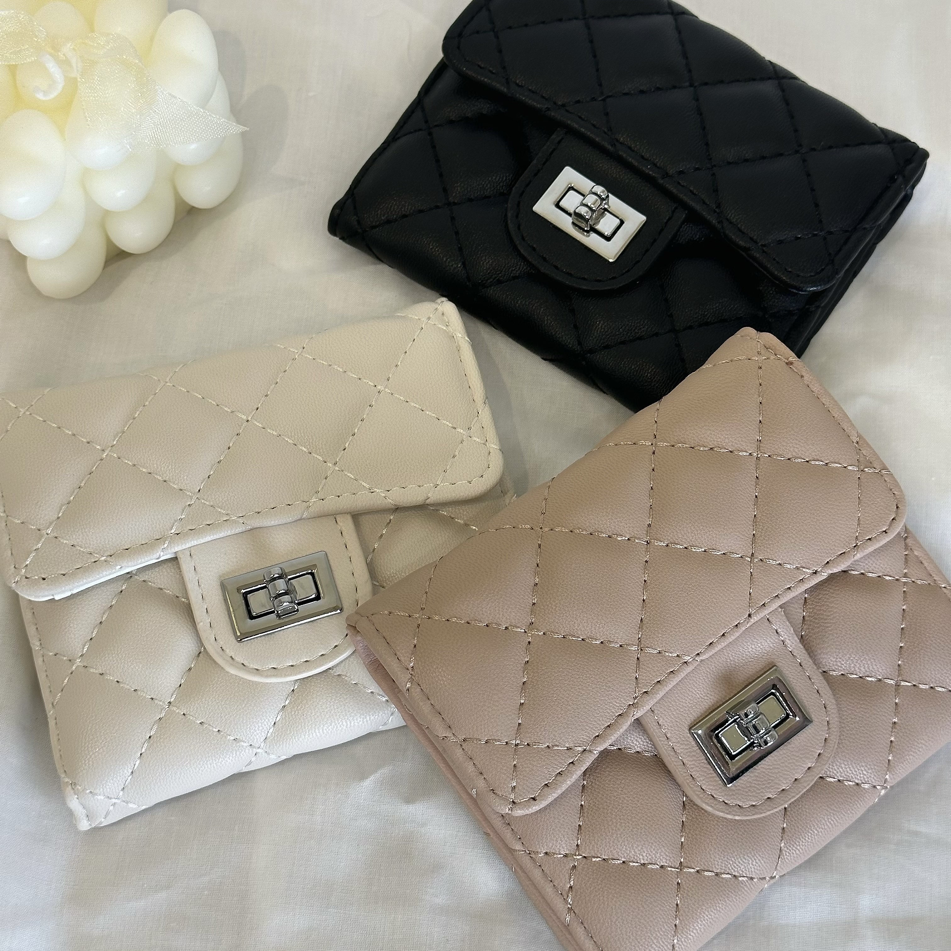 K24鏈條菱格紋皮夾