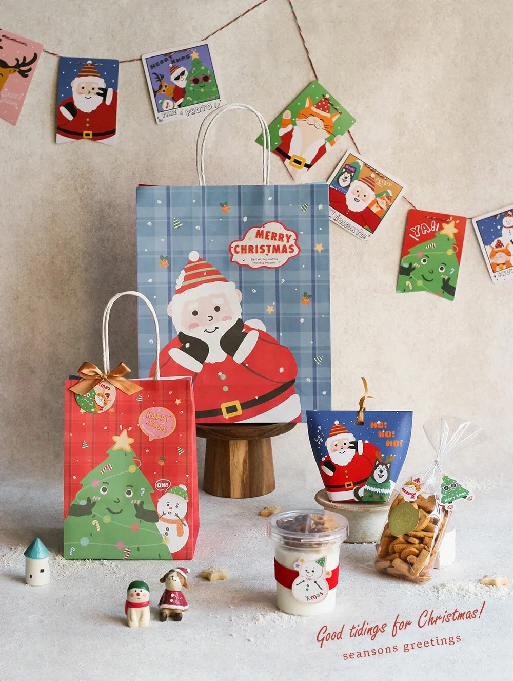 裝飾吊卡 (小)- 聖誕喀嚓 1組/包 9.5*9.5cm/7.5*11cm【6-749016】