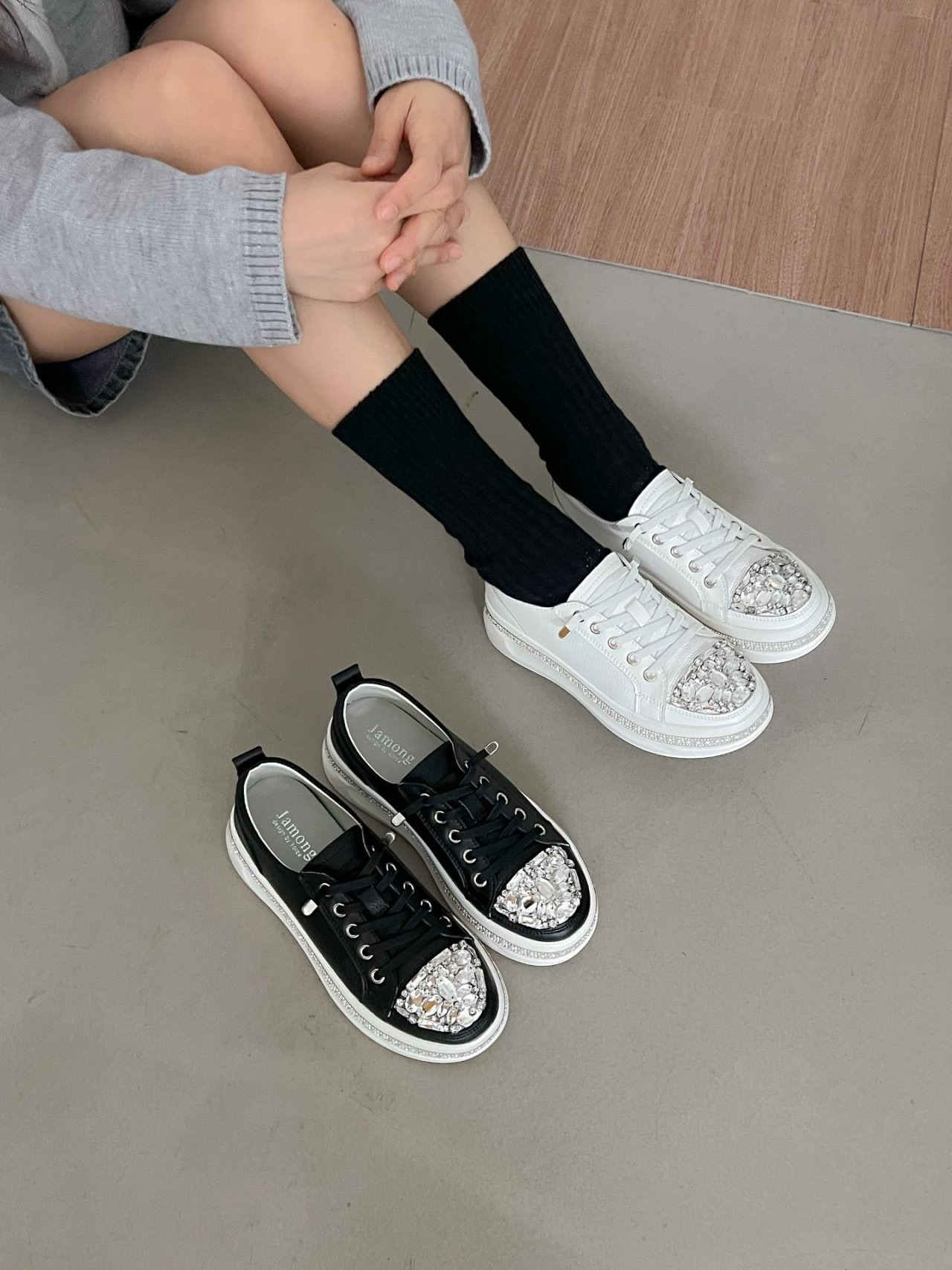 8073碎鑽皮質休閒鞋