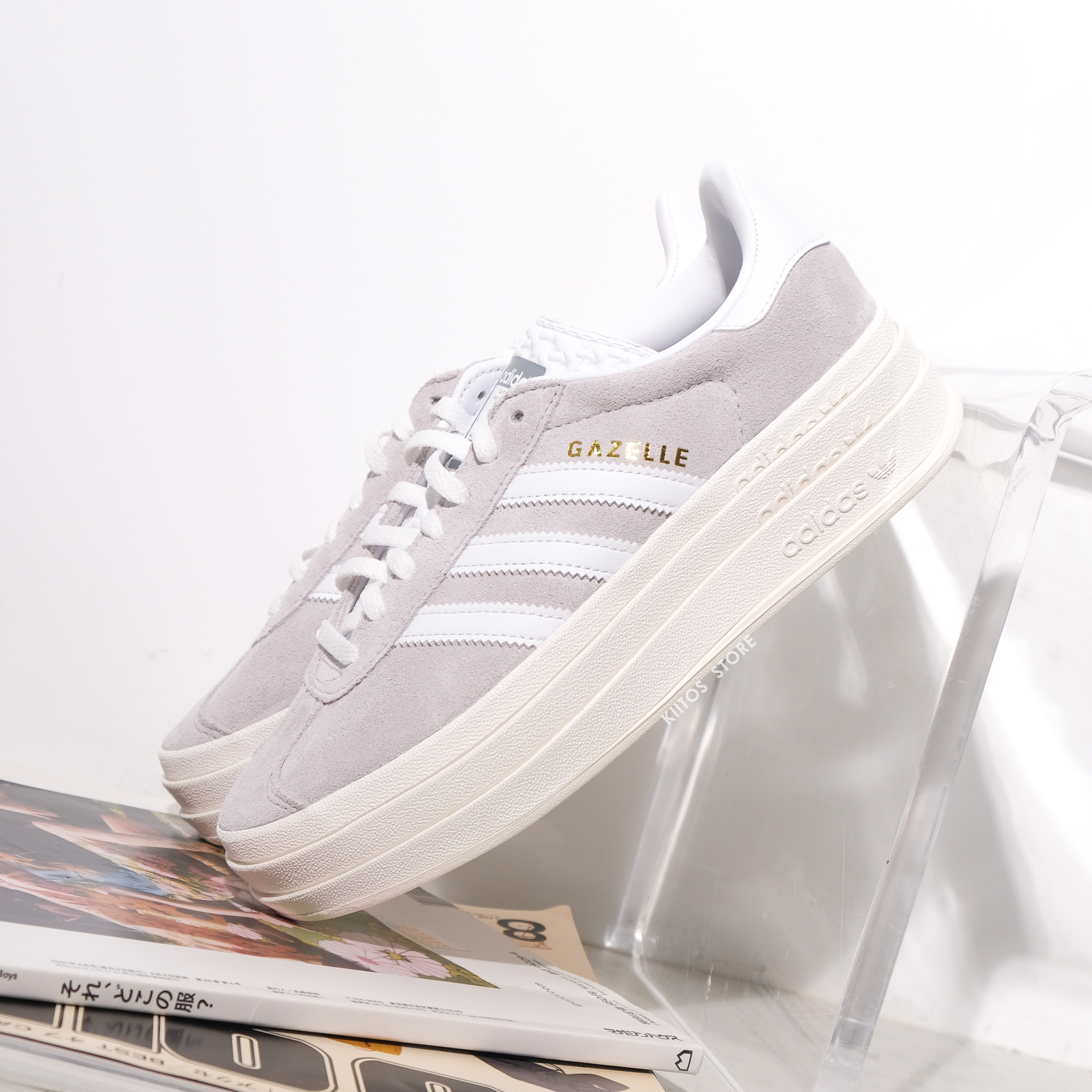 Adidas Originals Gazelle Bold 格雷系 奶灰厚底 HQ6893