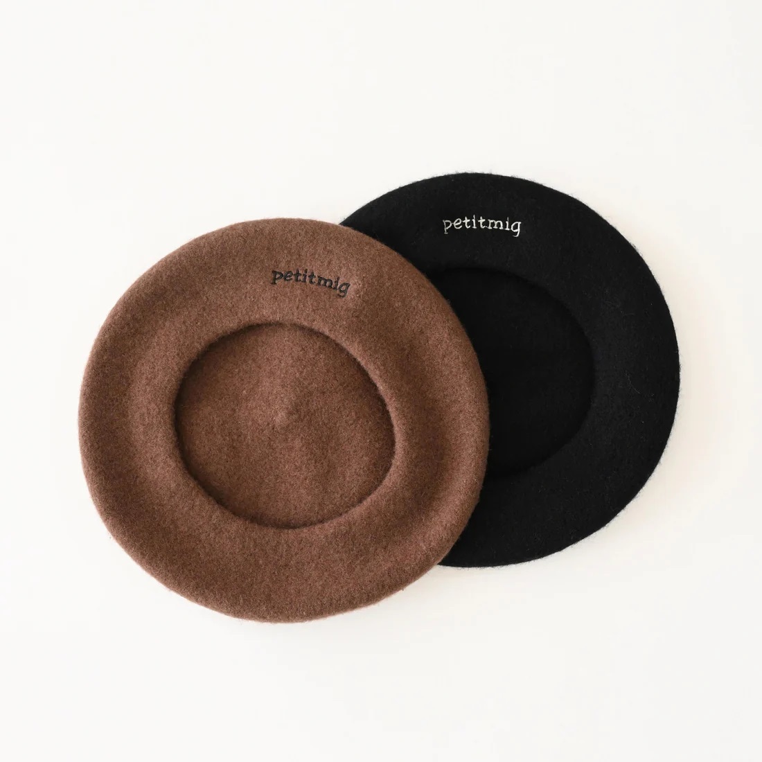 日本Petitmig 高品質純羊毛貝雷帽 (2色) - Brown, Black