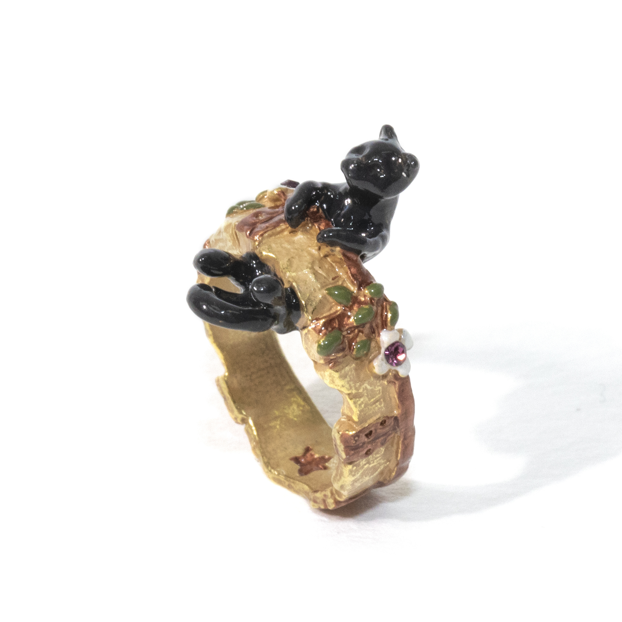 好奇又調皮的小貓戒指