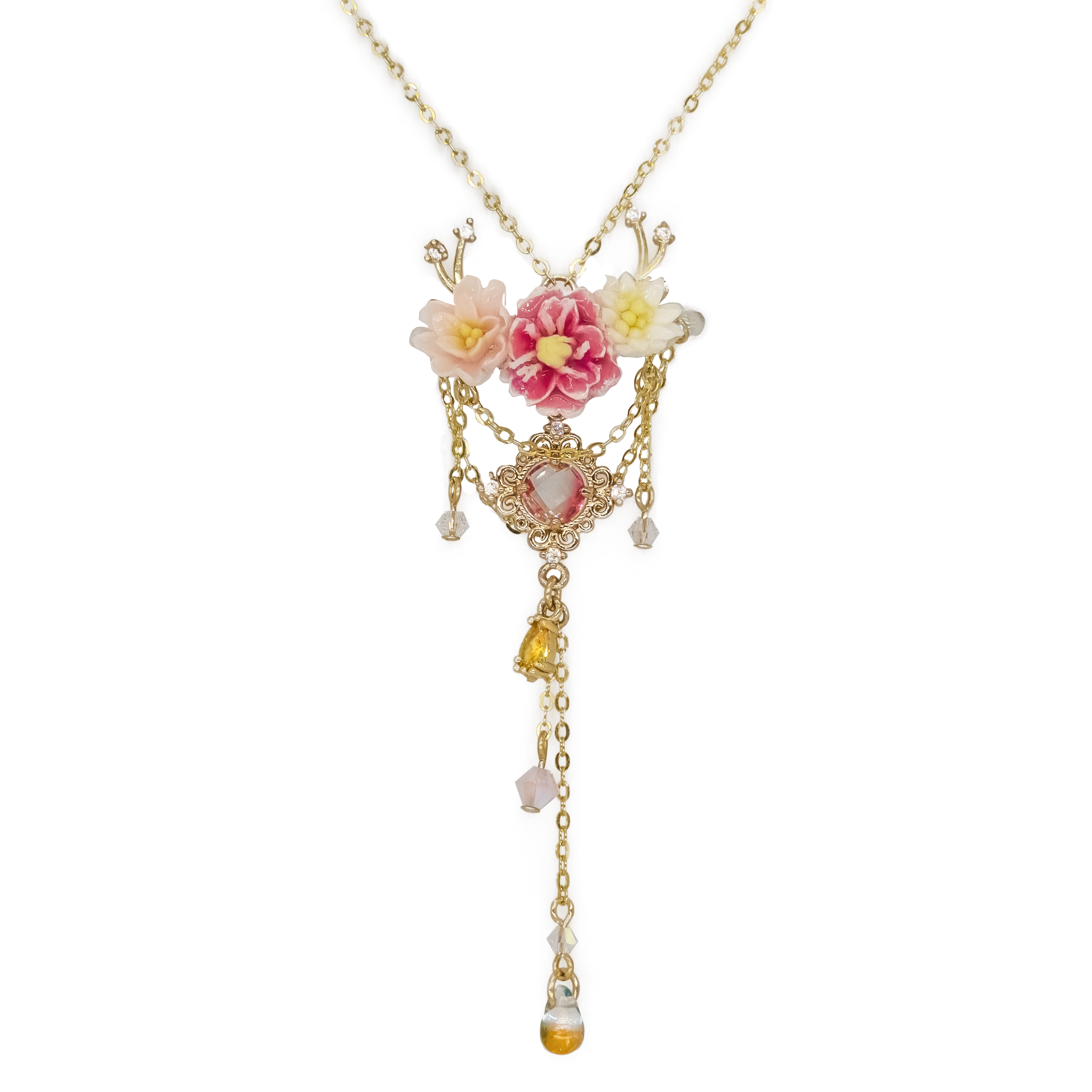 Lady Deer Peony S925 Necklace
