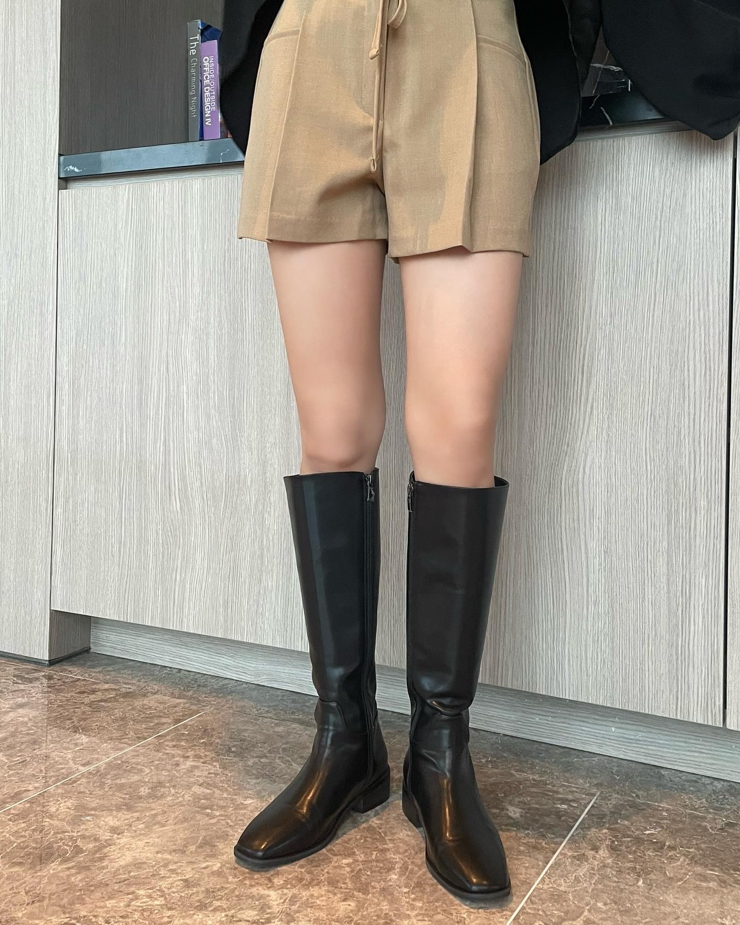 (訂購) 必買! PU尖頭百搭長靴 S1001 (黑/啡)