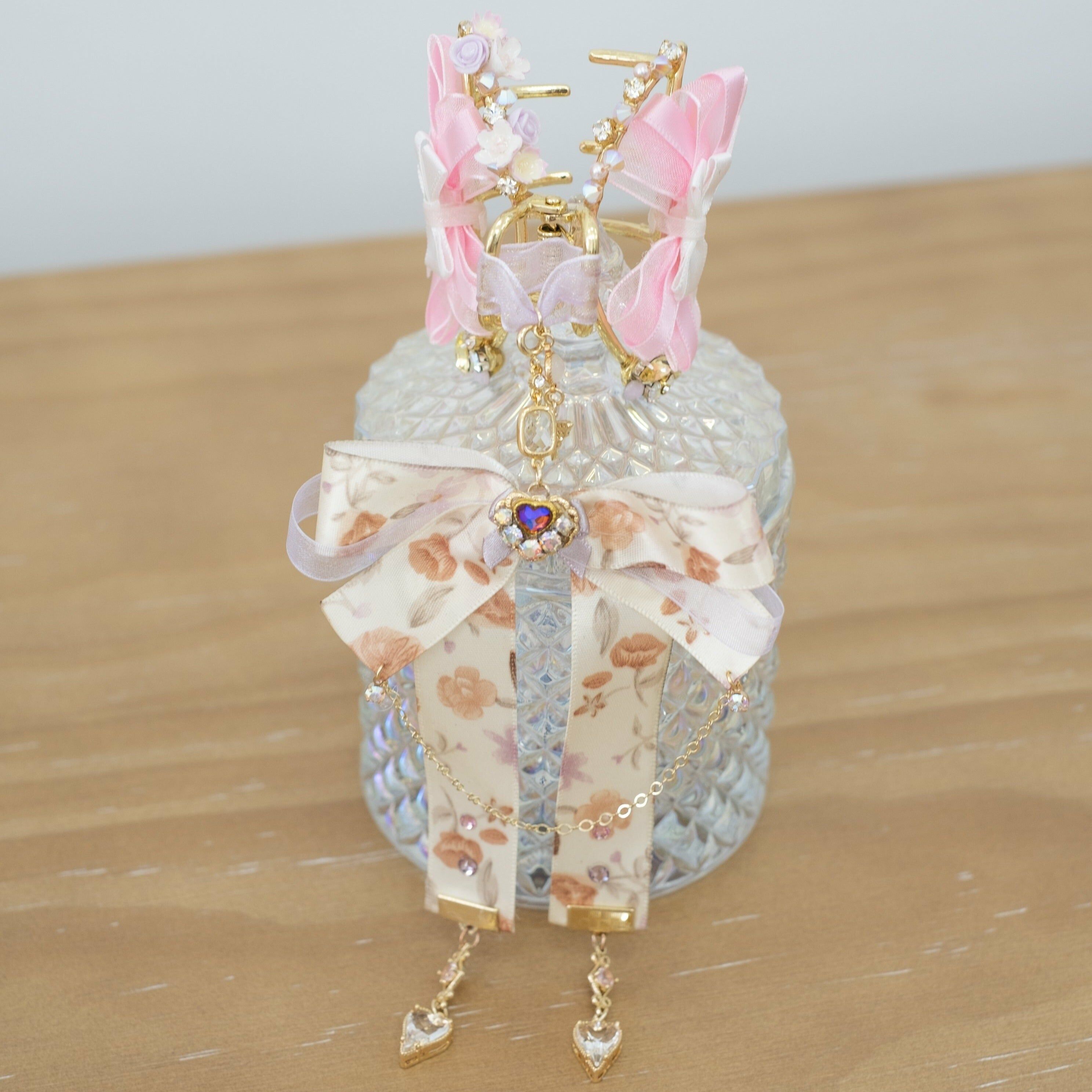 Floral Print Ribbon Claw Clip