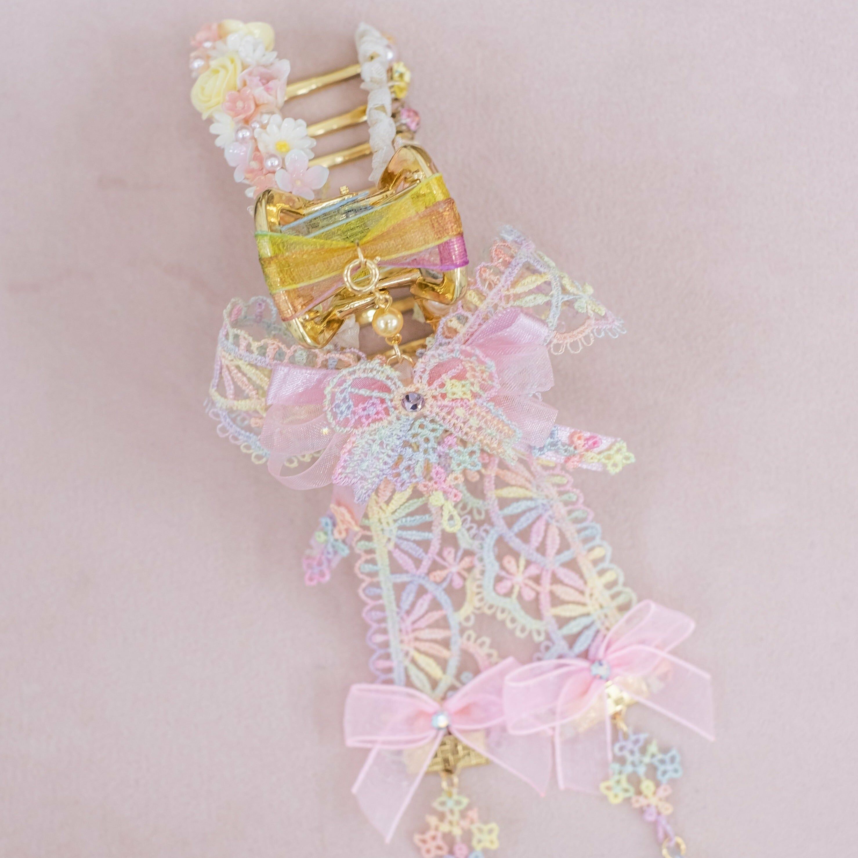 Rainbow Lace Ribbon Claw Clip