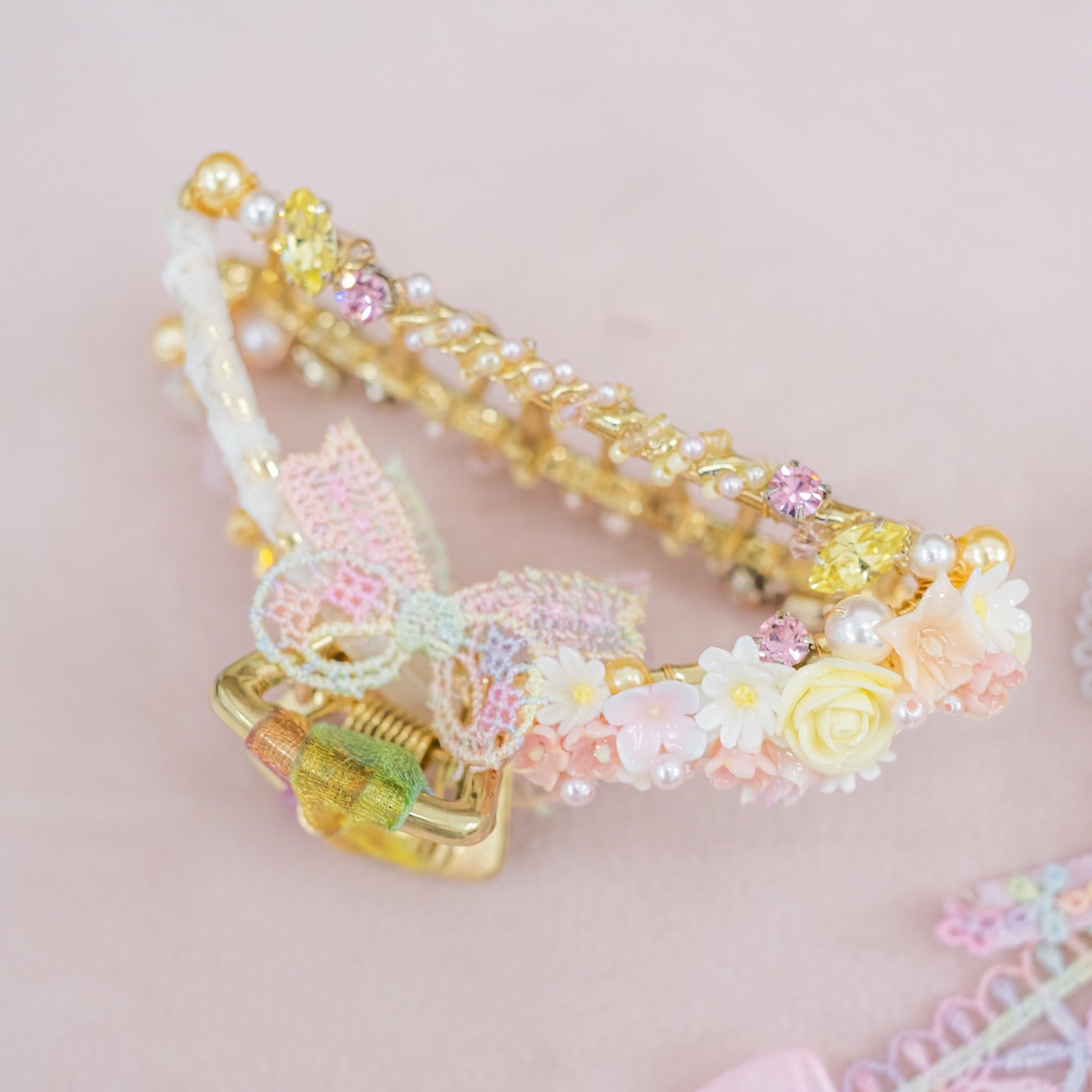 Rainbow Lace Ribbon Claw Clip
