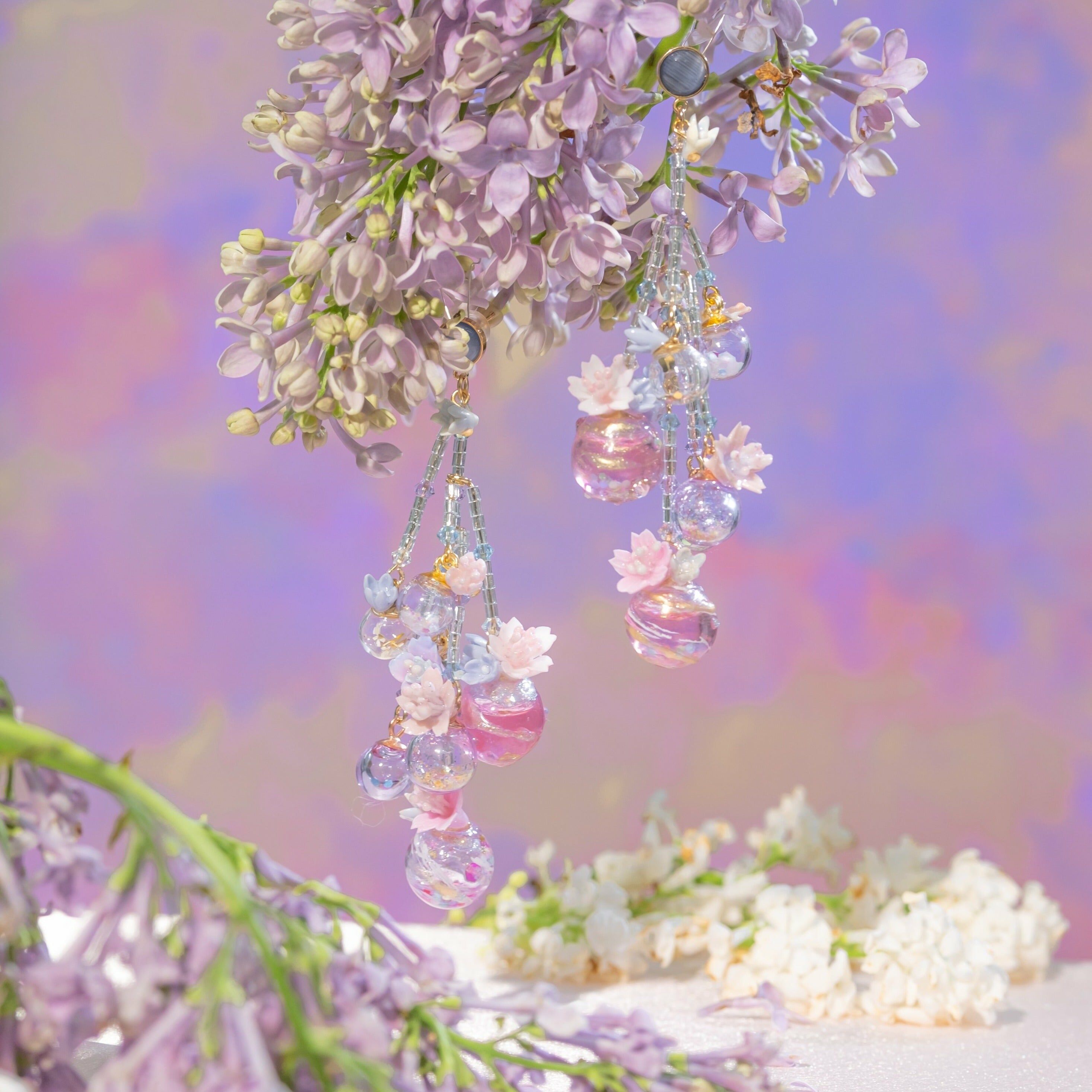 Floral Water Balloon 14K Gold-plated Earrings