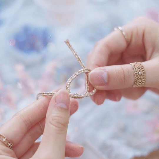 Mizuhiki Japanese Knot Floral 14K Gold-plated Earrings