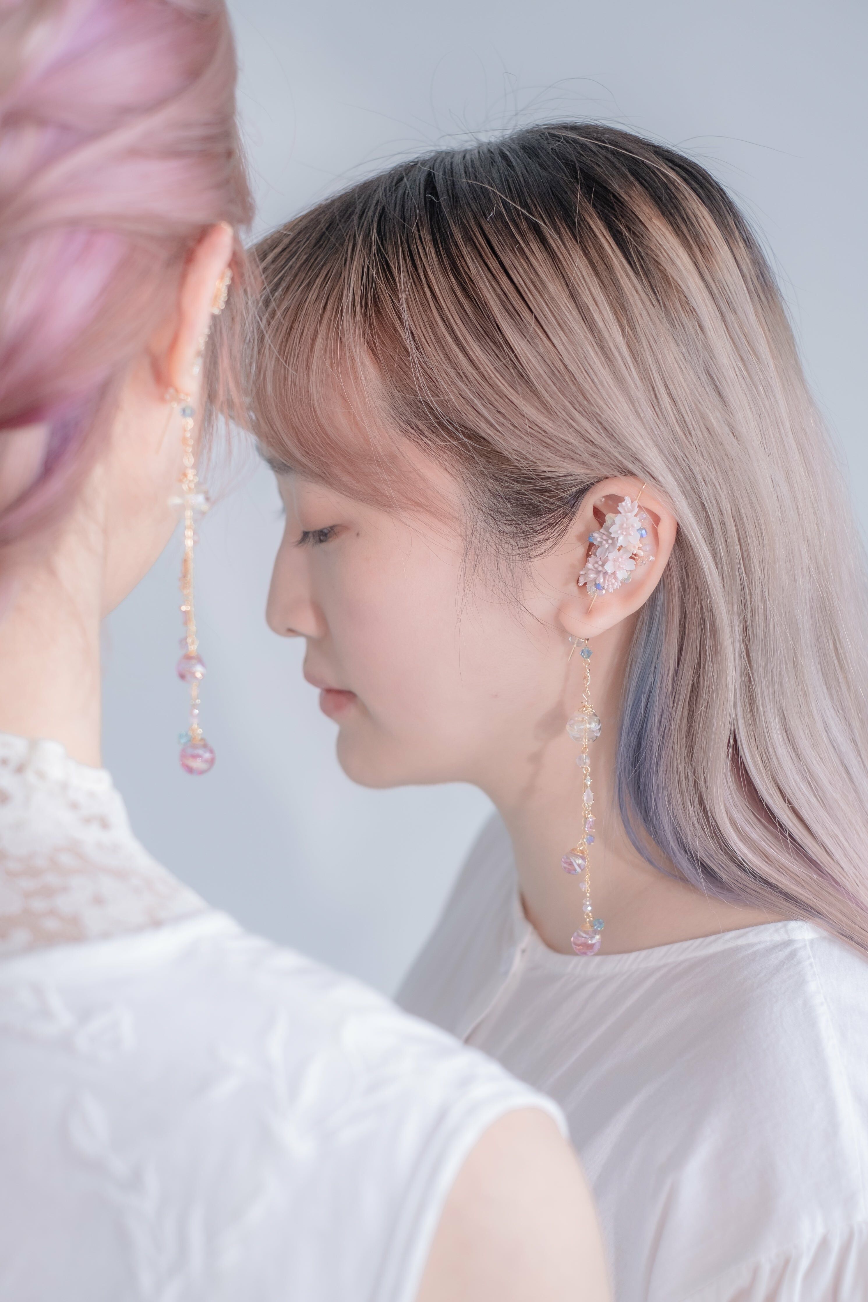 Blooming Arrows 14K Gold-pleated Asymmetrical Pierced Earrings