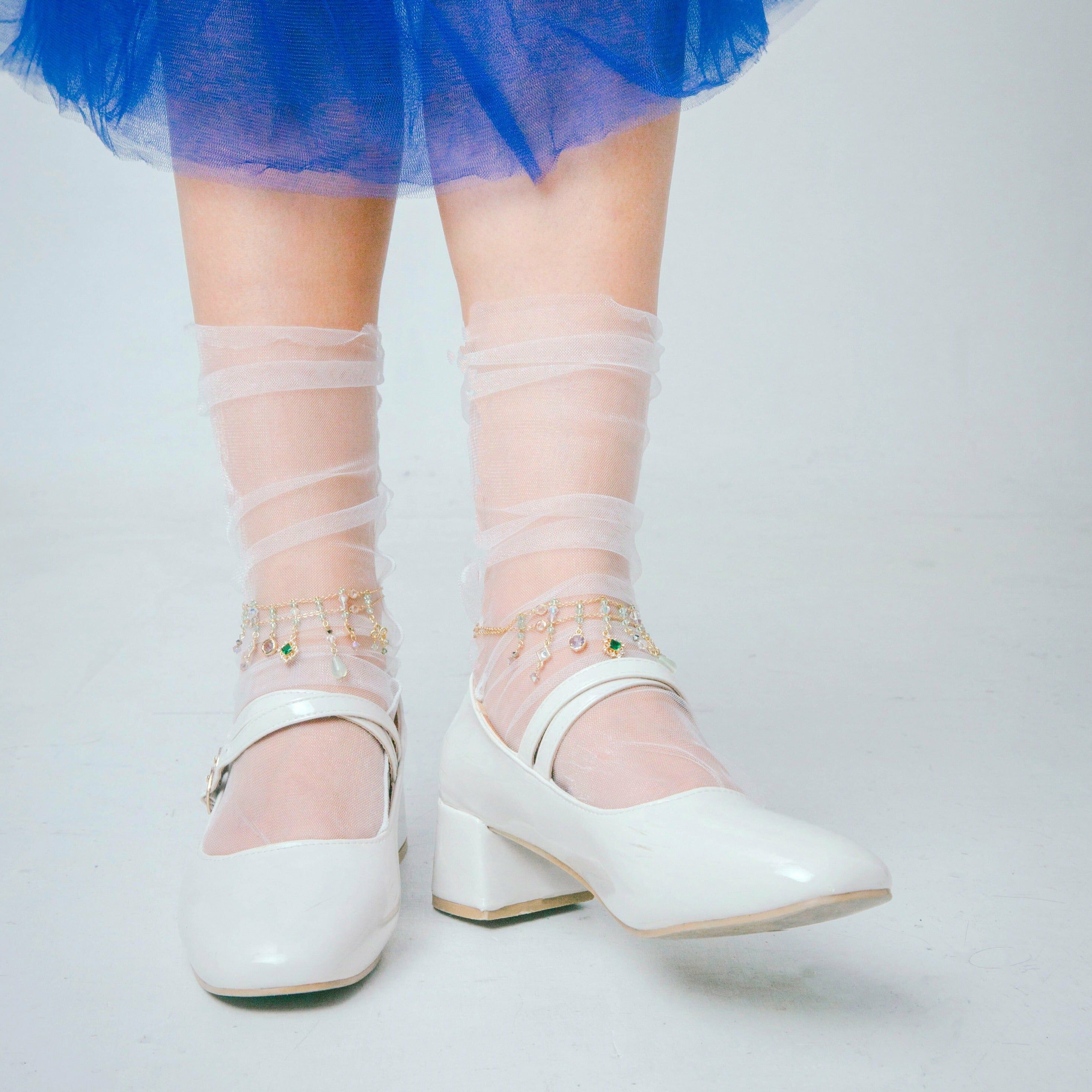 Glasshouse Waterfall Gemstone Gold-plated S925 Anklet