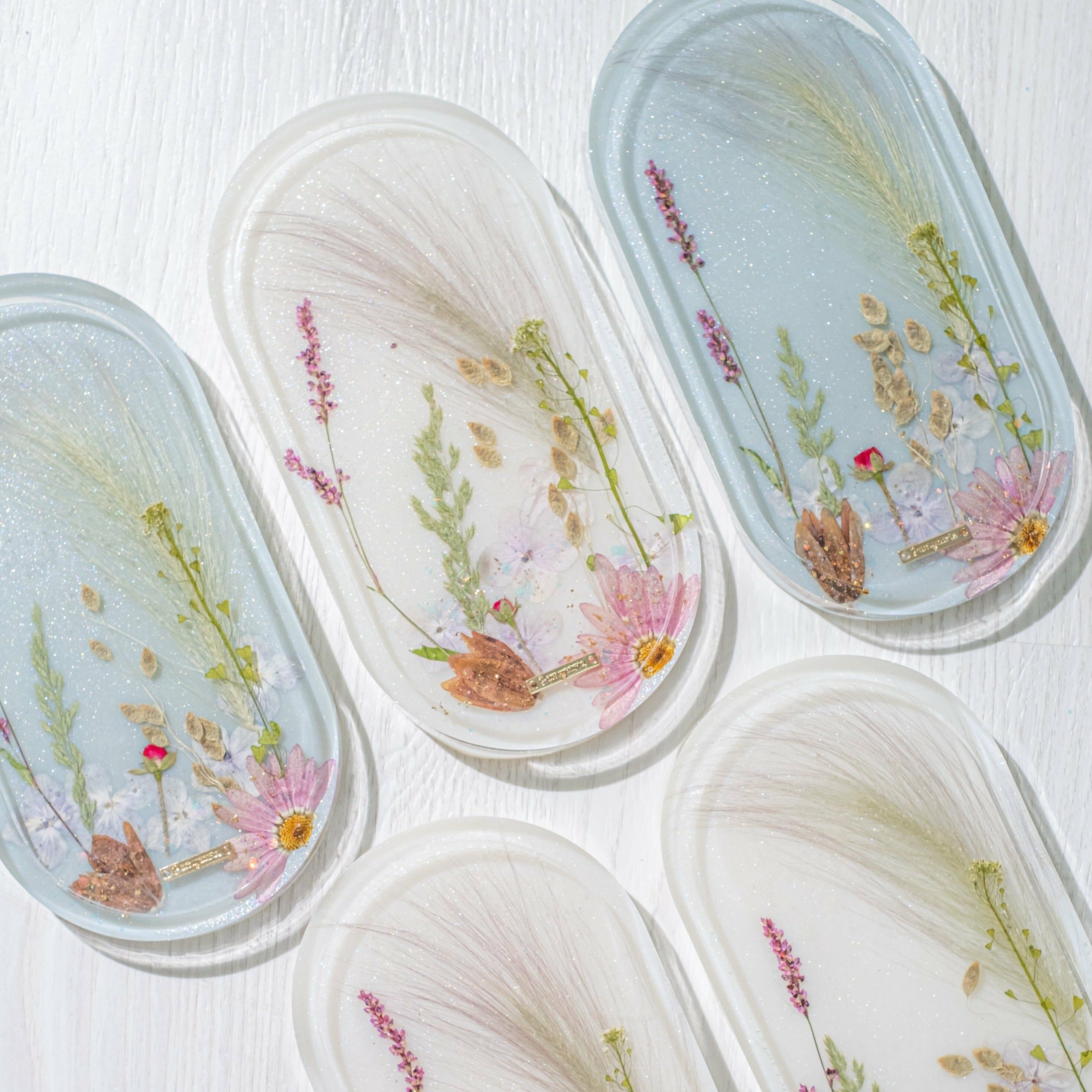 Home Accessory Long Plate (Violet / Green / White)